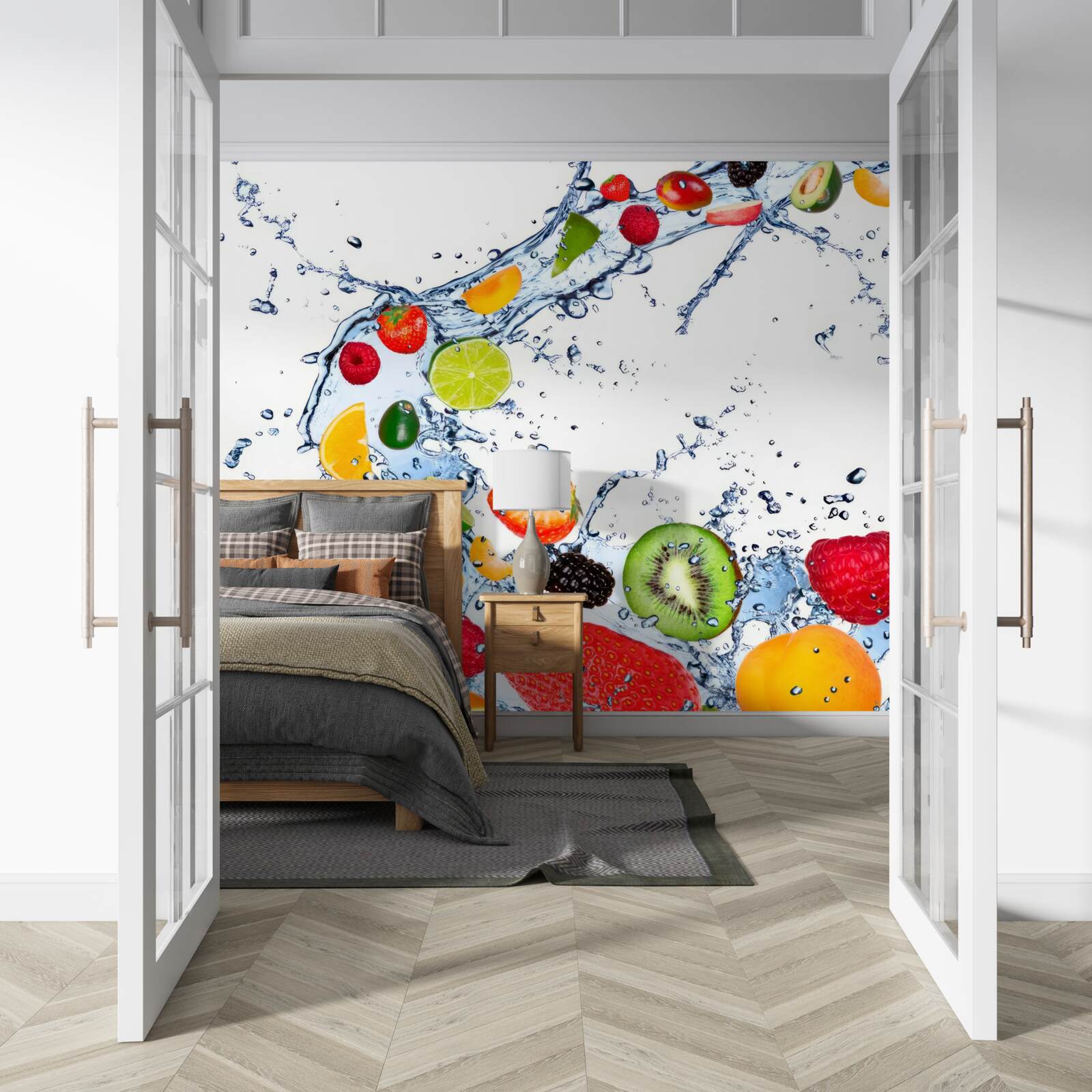 Fototapet se taie fructele și se pun în apă