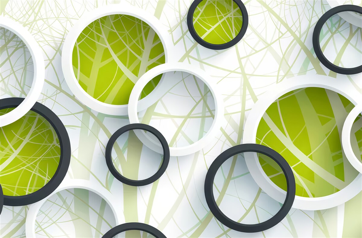 Fototapet fundal format din cercuri mari albe și negre