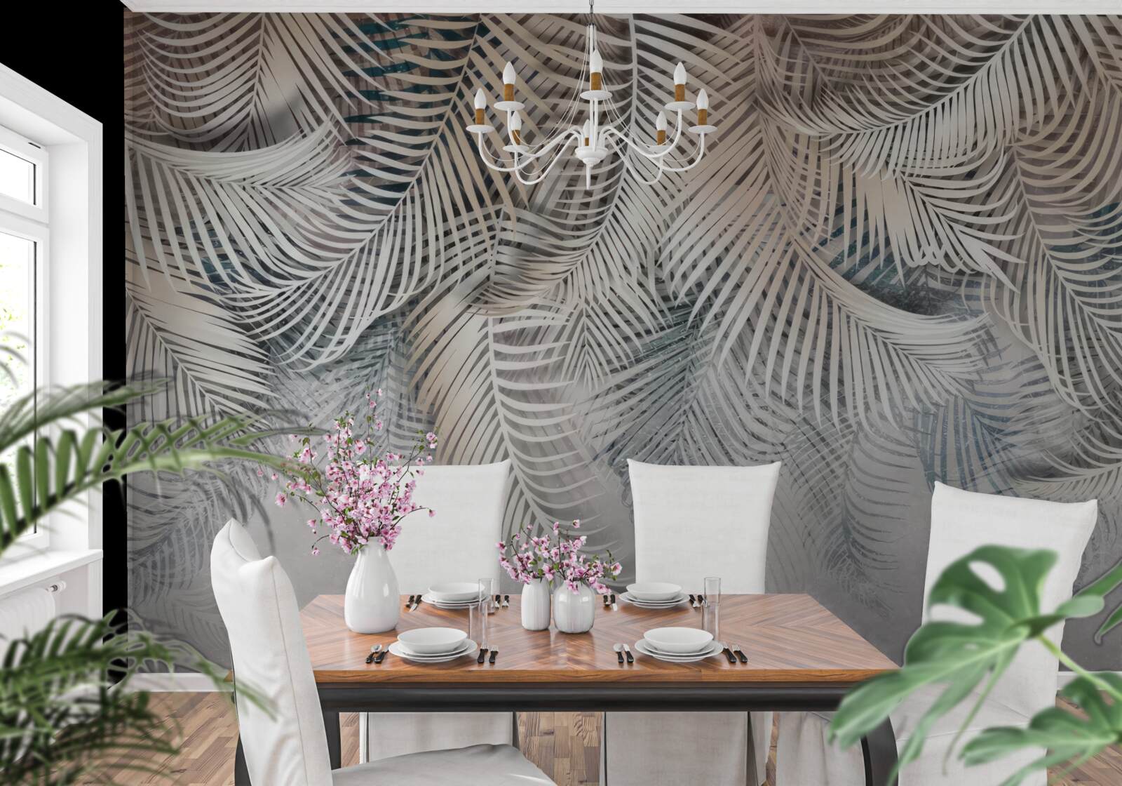 Fototapet frunzele de ferigă sunt deschise și maro