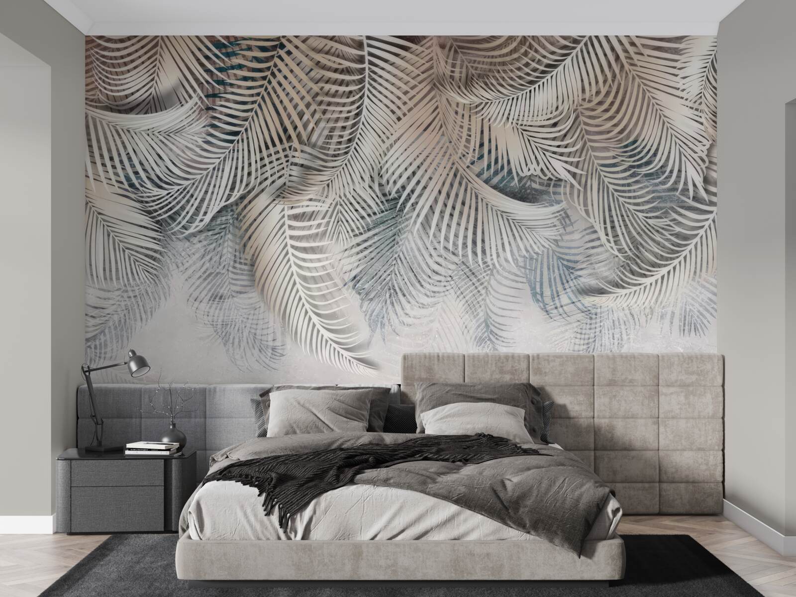 Fototapet frunzele de ferigă sunt deschise și maro