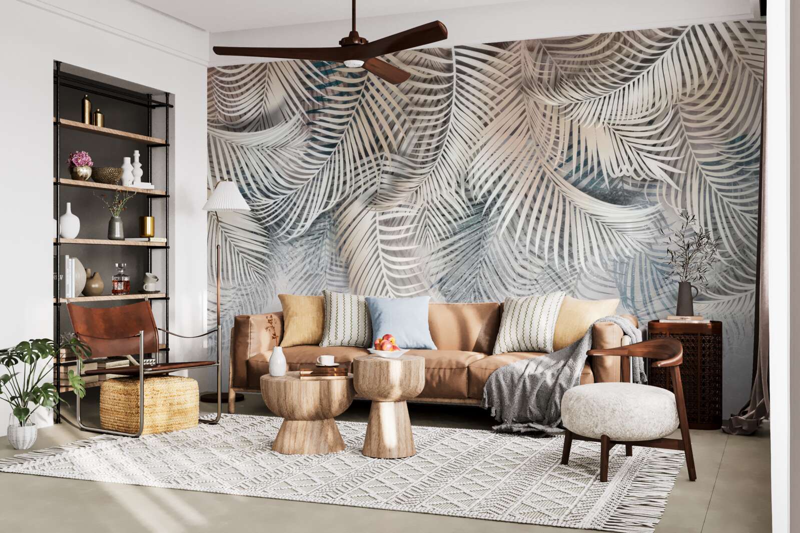 Fototapet frunzele de ferigă sunt deschise și maro