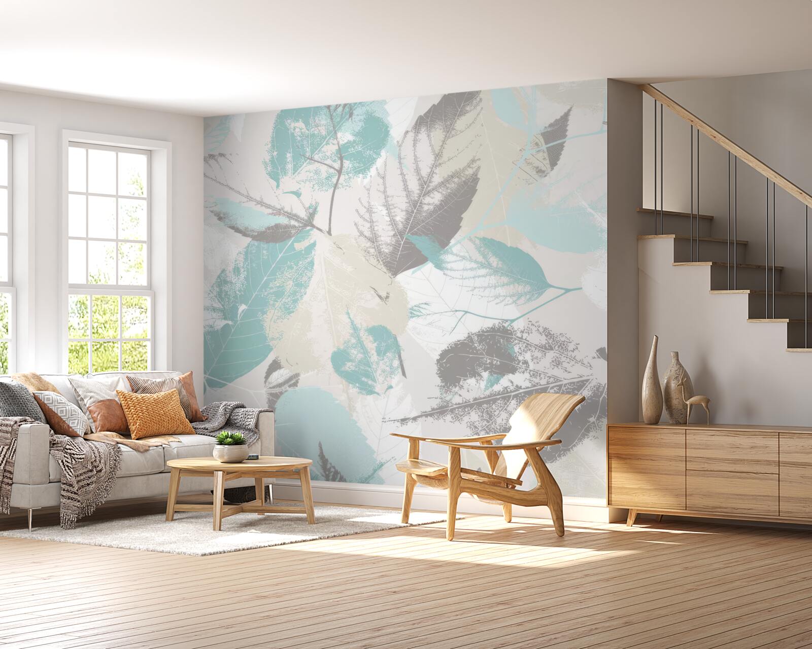 Fototapet frunze vopsite într-o nuanță deschisă