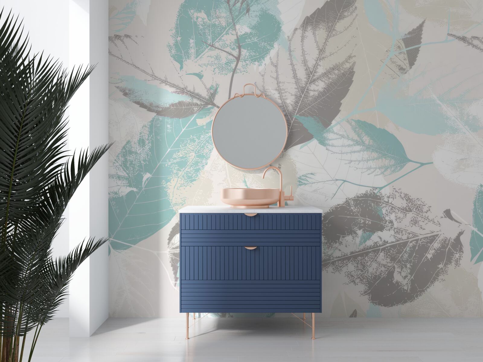 Fototapet frunze vopsite într-o nuanță deschisă