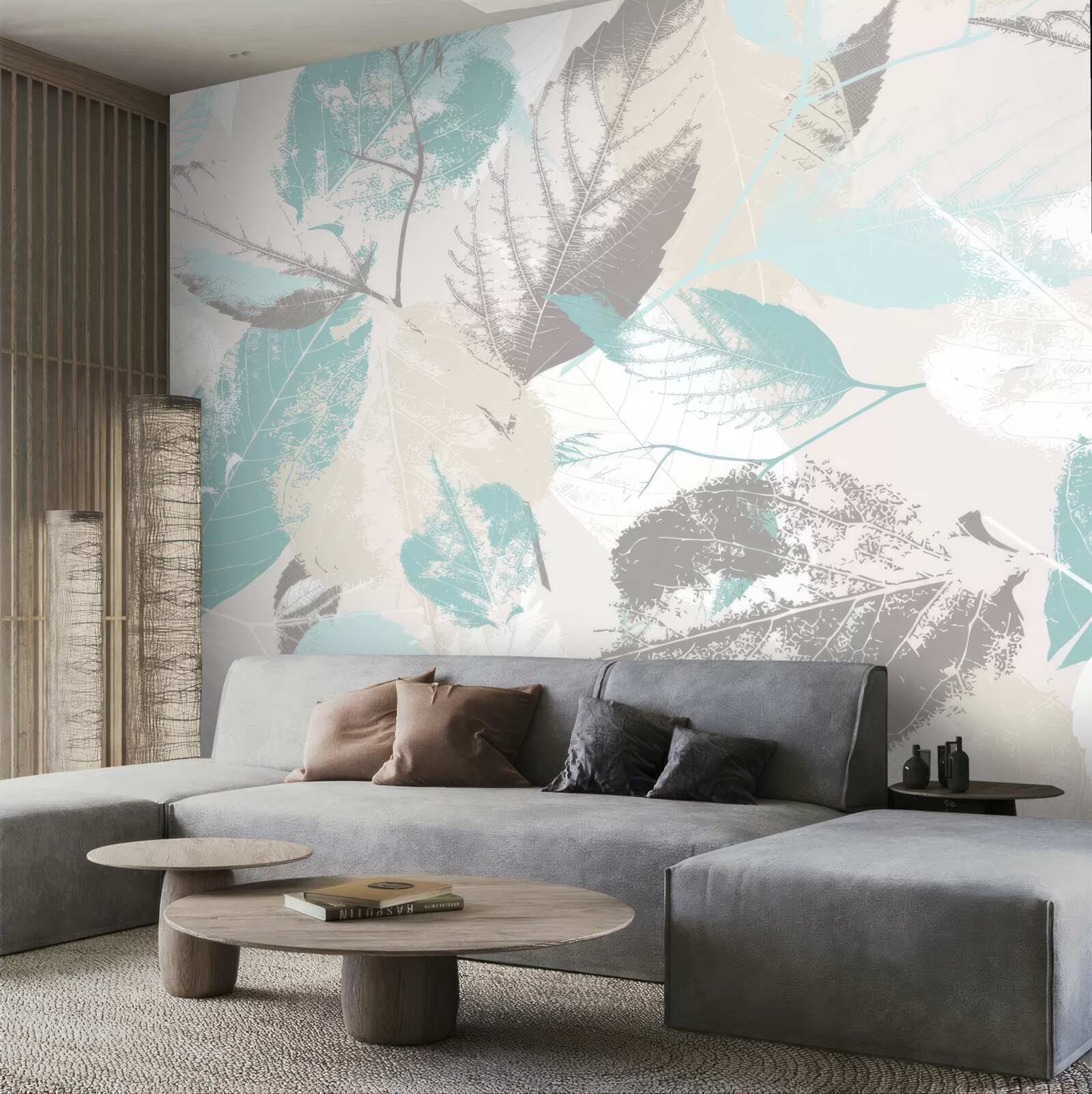 Fototapet frunze vopsite într-o nuanță deschisă