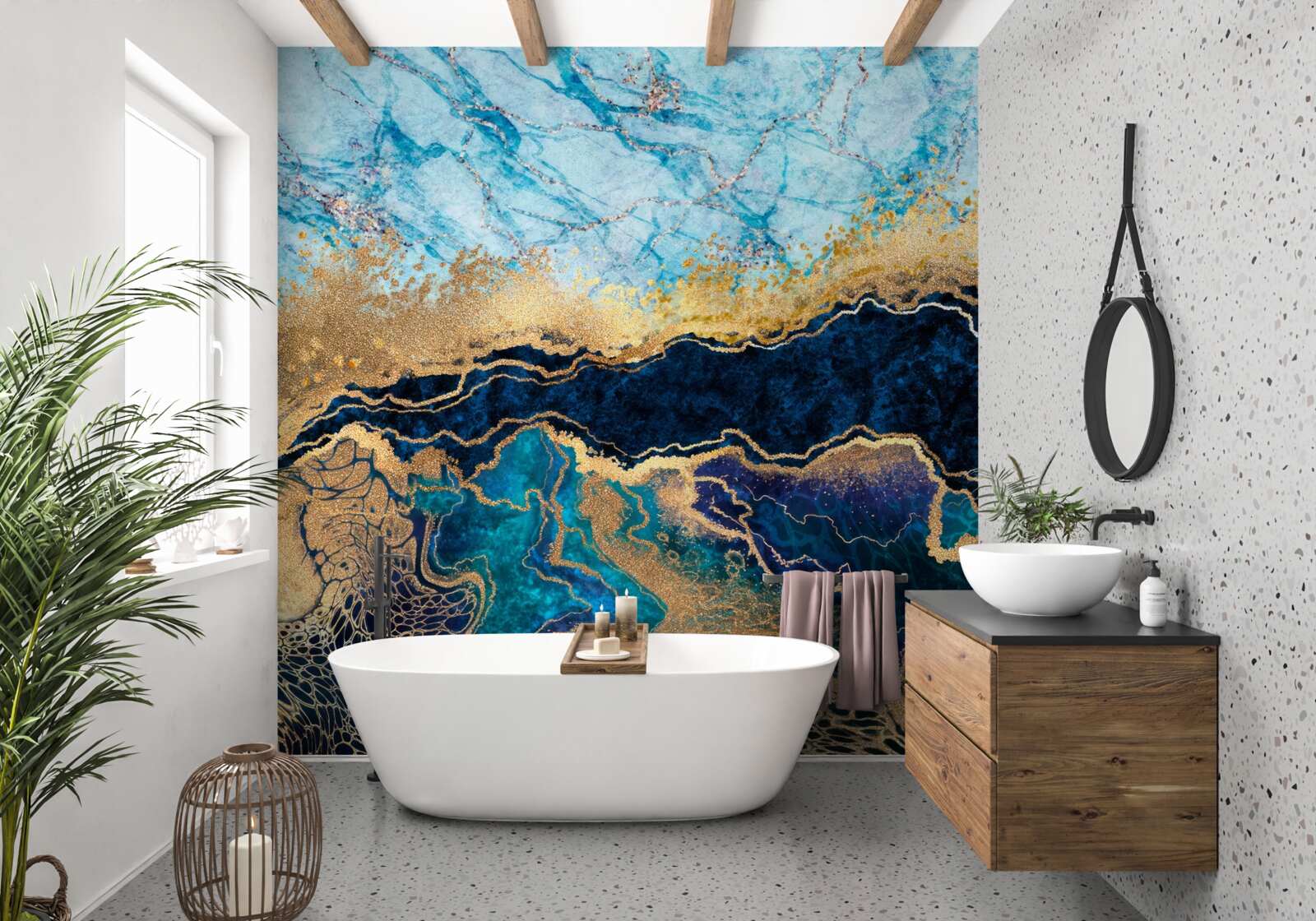 Fototapet fundal cu modele marmorate în culori vii