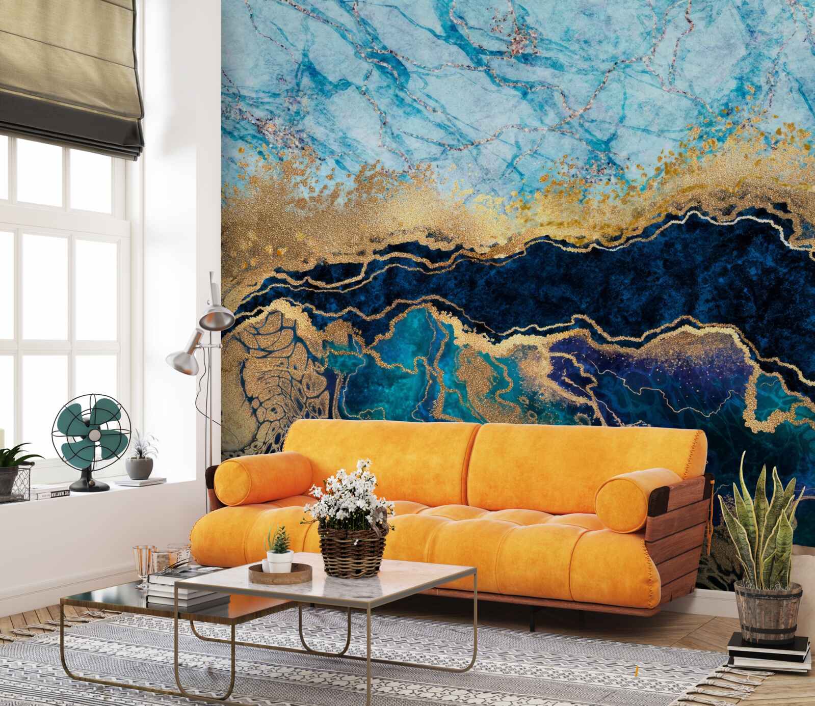 Fototapet fundal cu modele marmorate în culori vii