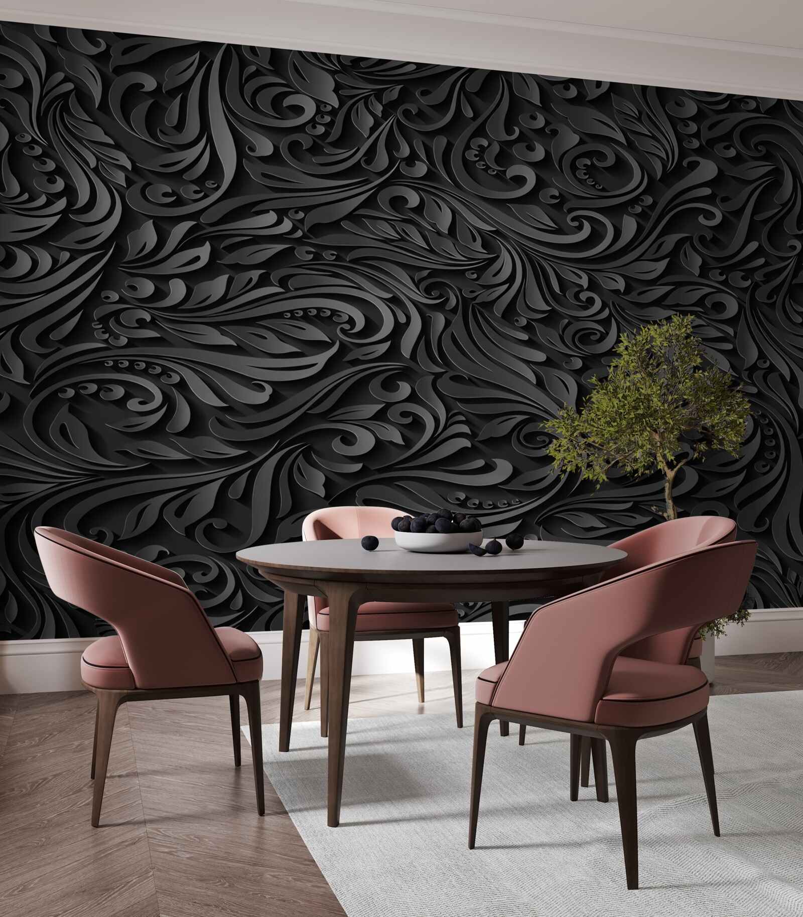 Fototapet bucle negre de diferite forme