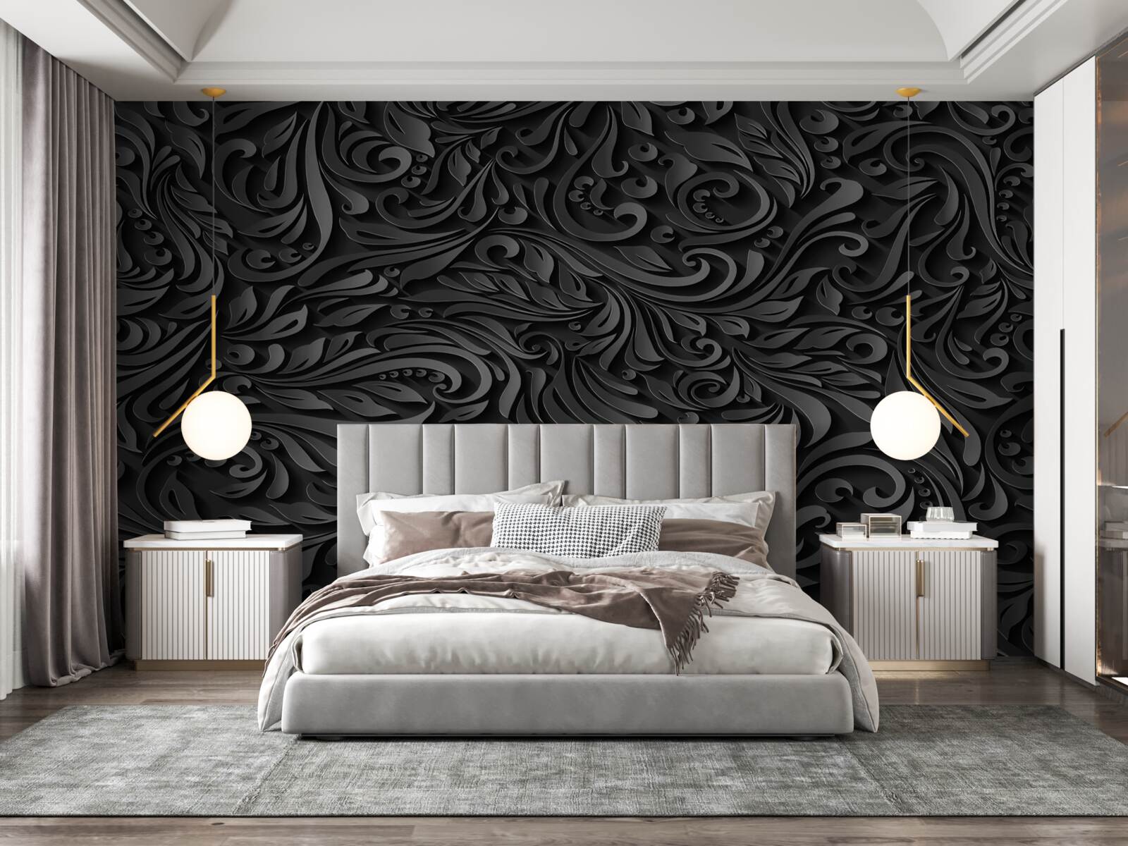 Fototapet bucle negre de diferite forme