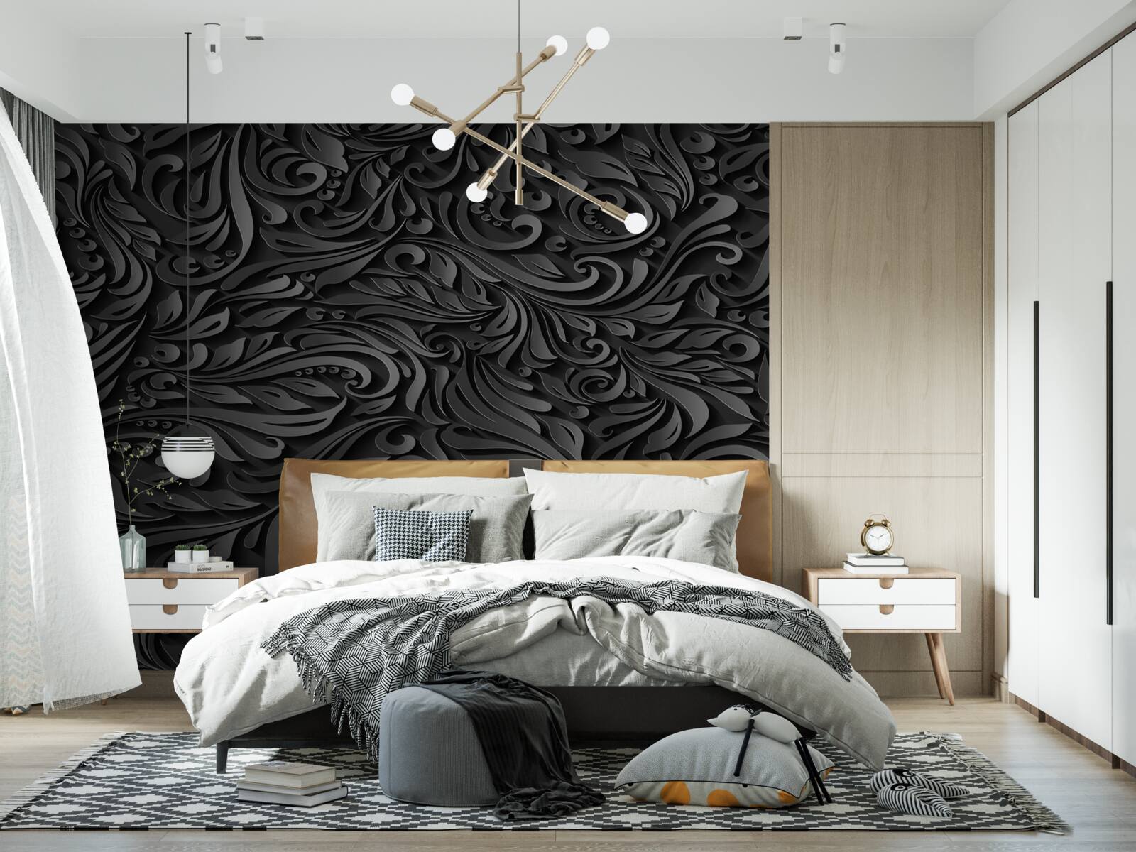 Fototapet bucle negre de diferite forme