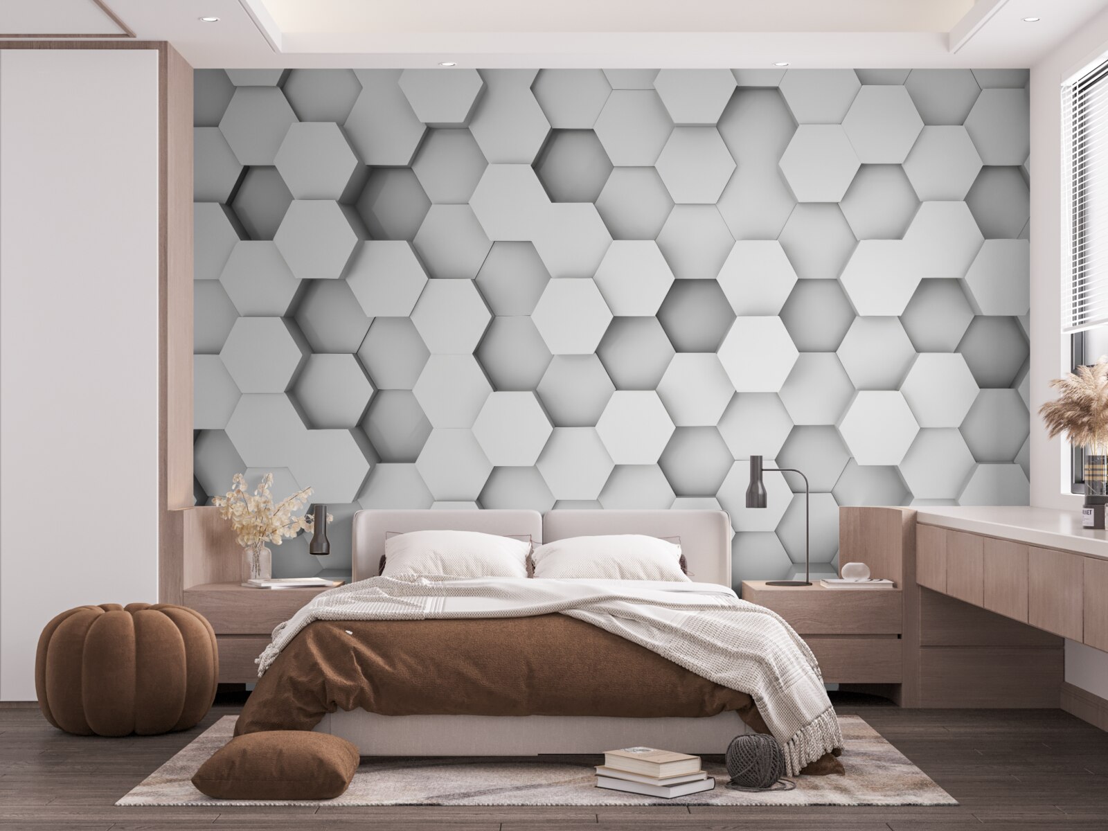 Fototapet fundal de hexagoane de lumină