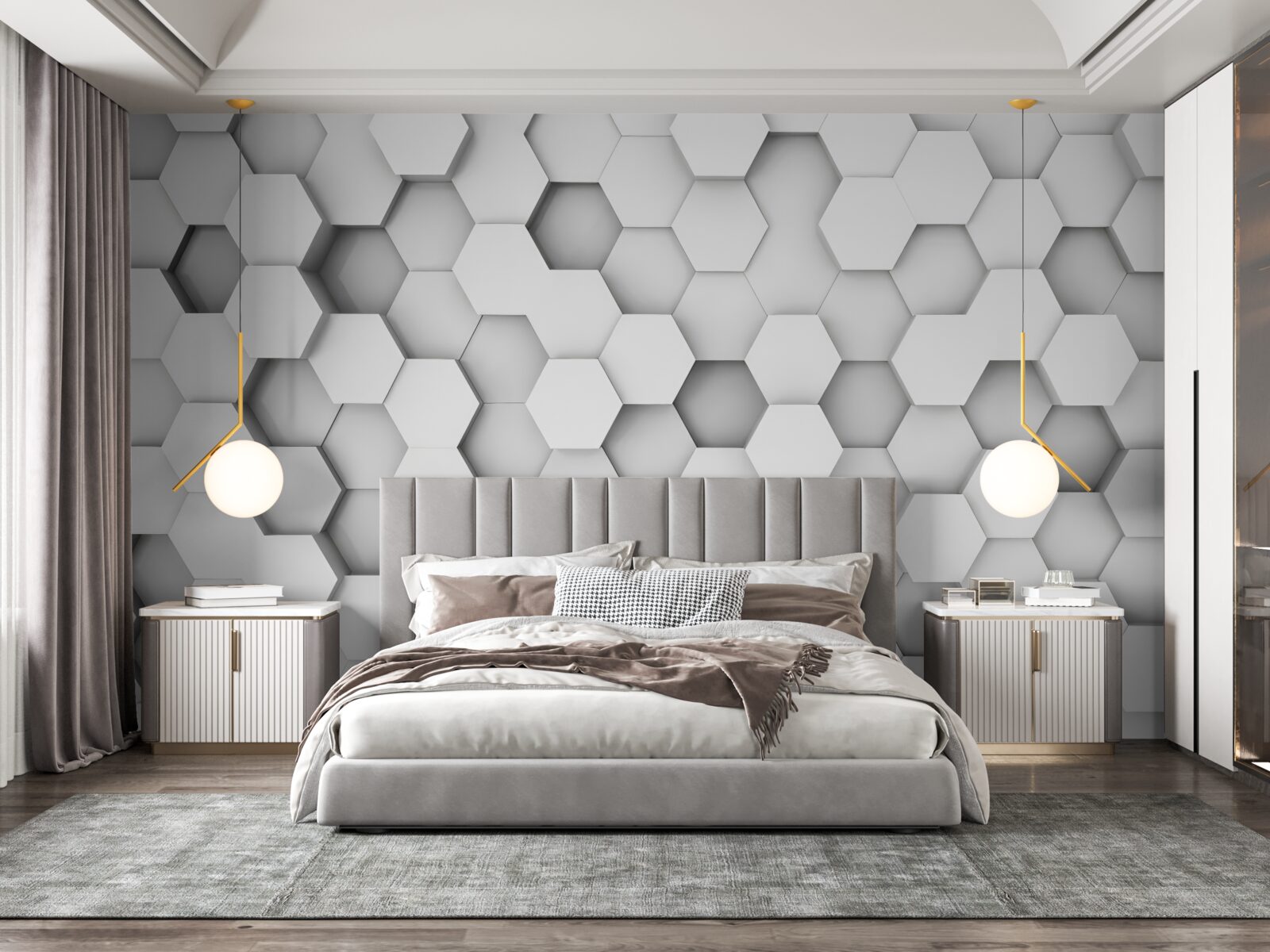 Fototapet fundal de hexagoane de lumină