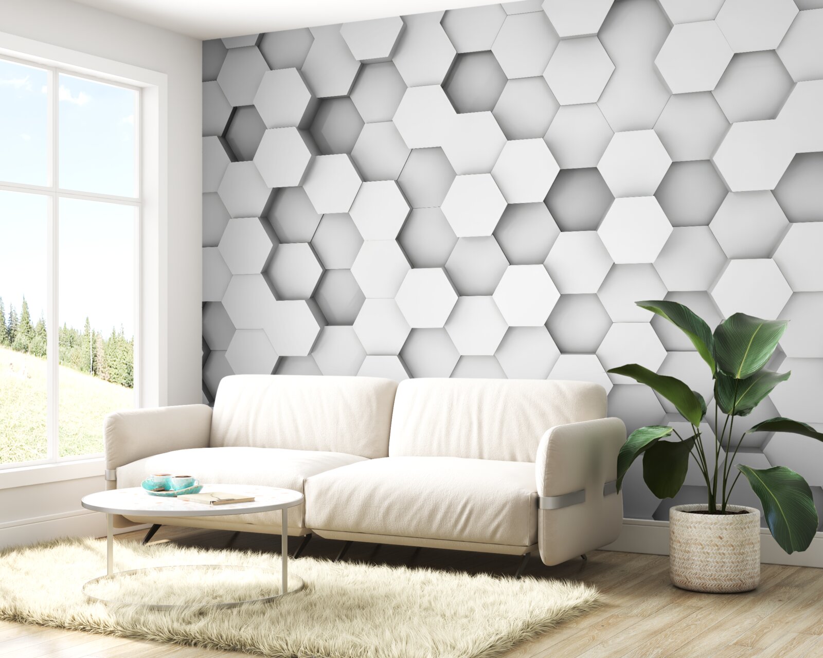 Fototapet fundal de hexagoane de lumină