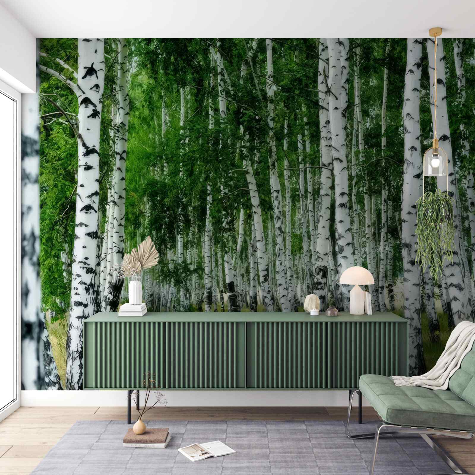 Fototapet mesteacăn dens