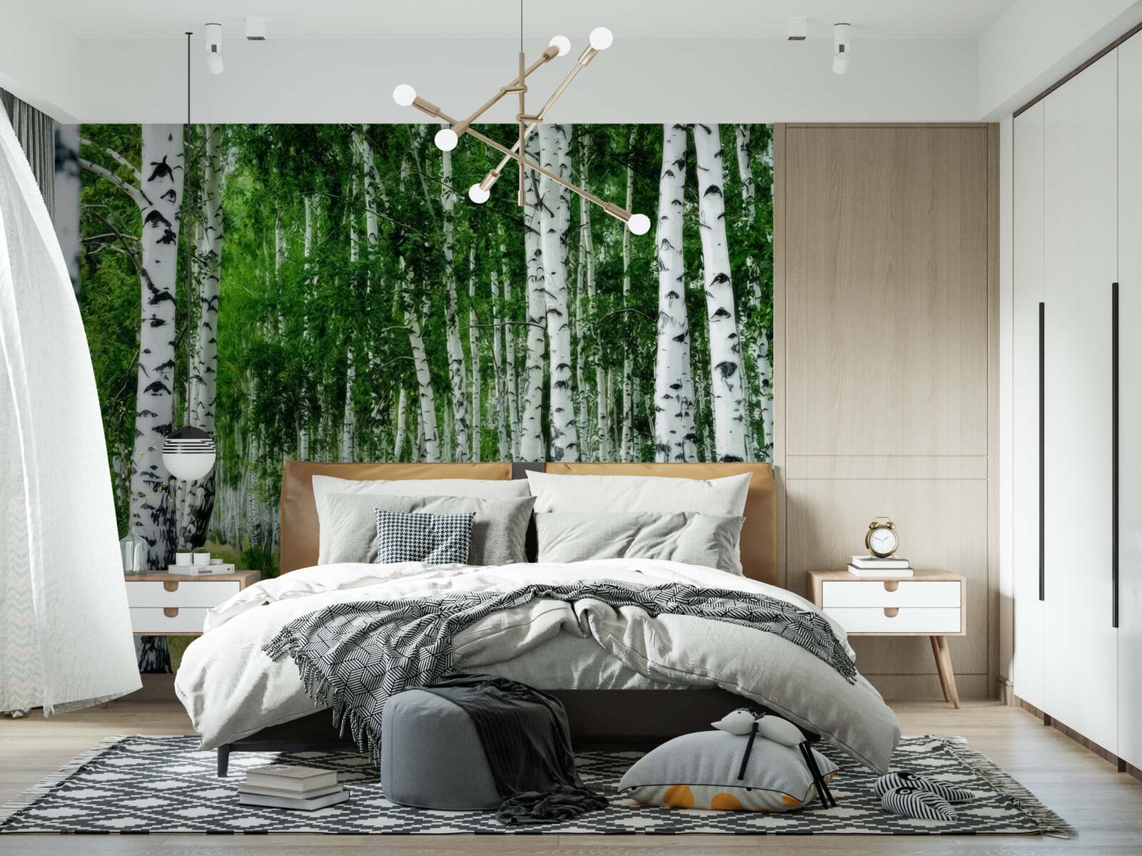 Fototapet mesteacăn dens