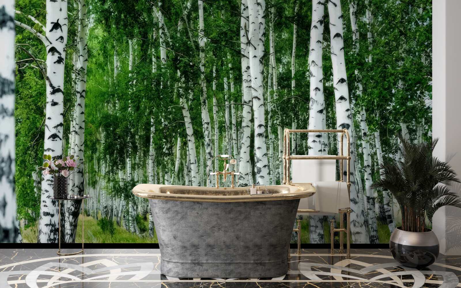 Fototapet mesteacăn dens