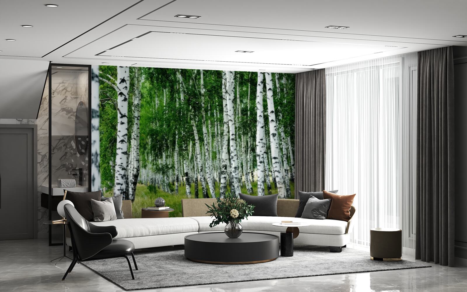 Fototapet mesteacăn dens