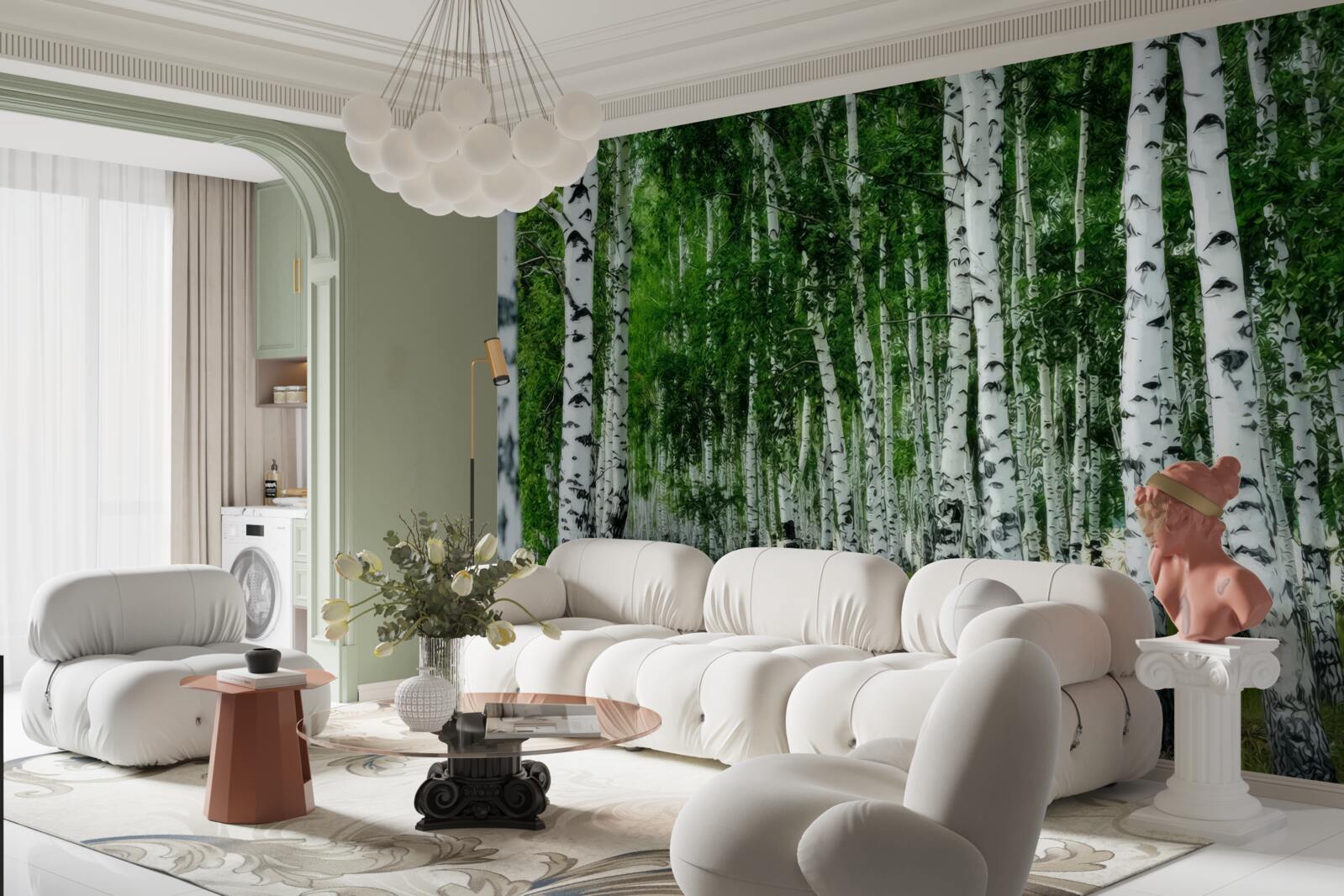 Fototapet mesteacăn dens