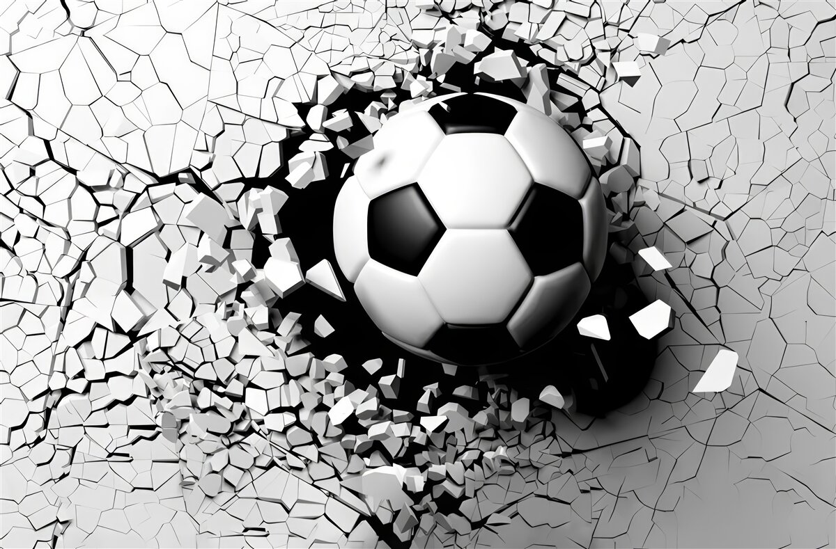 Fototapet fotbalul trece de barieră