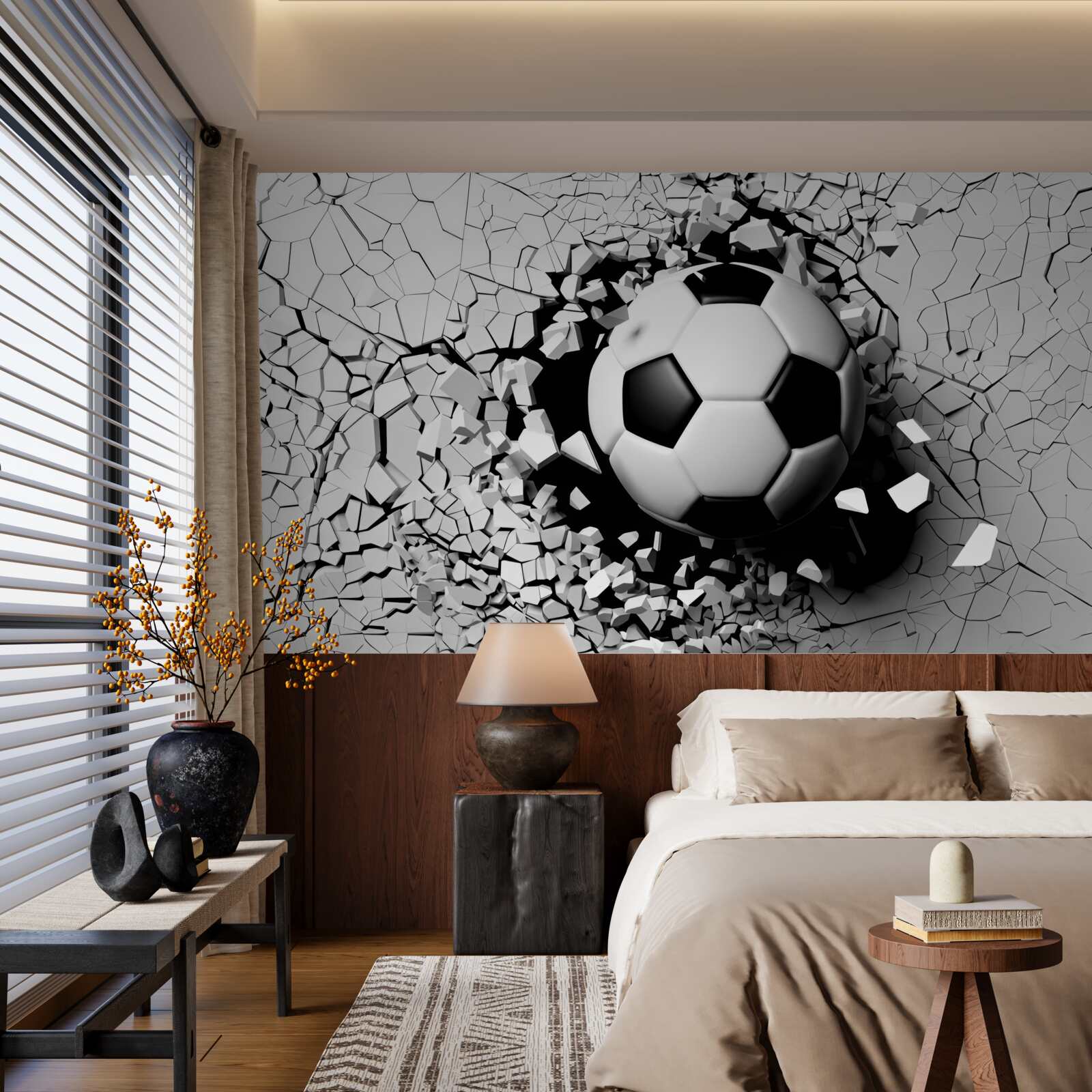 Fototapet fotbalul trece de barieră