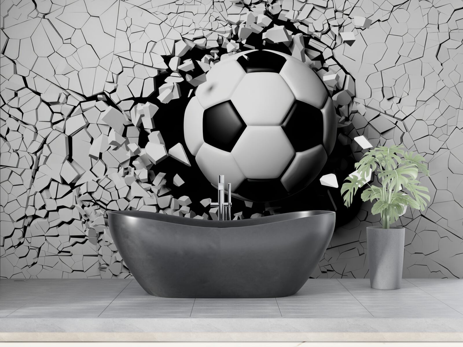 Fototapet fotbalul trece de barieră