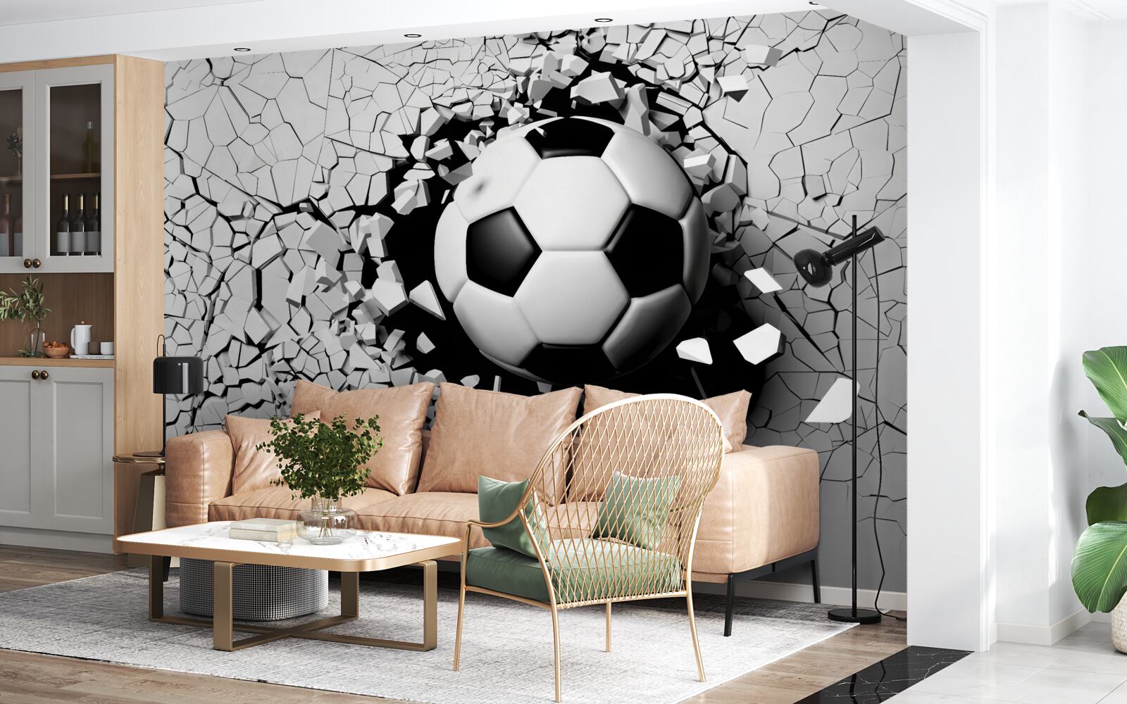 Fototapet fotbalul trece de barieră