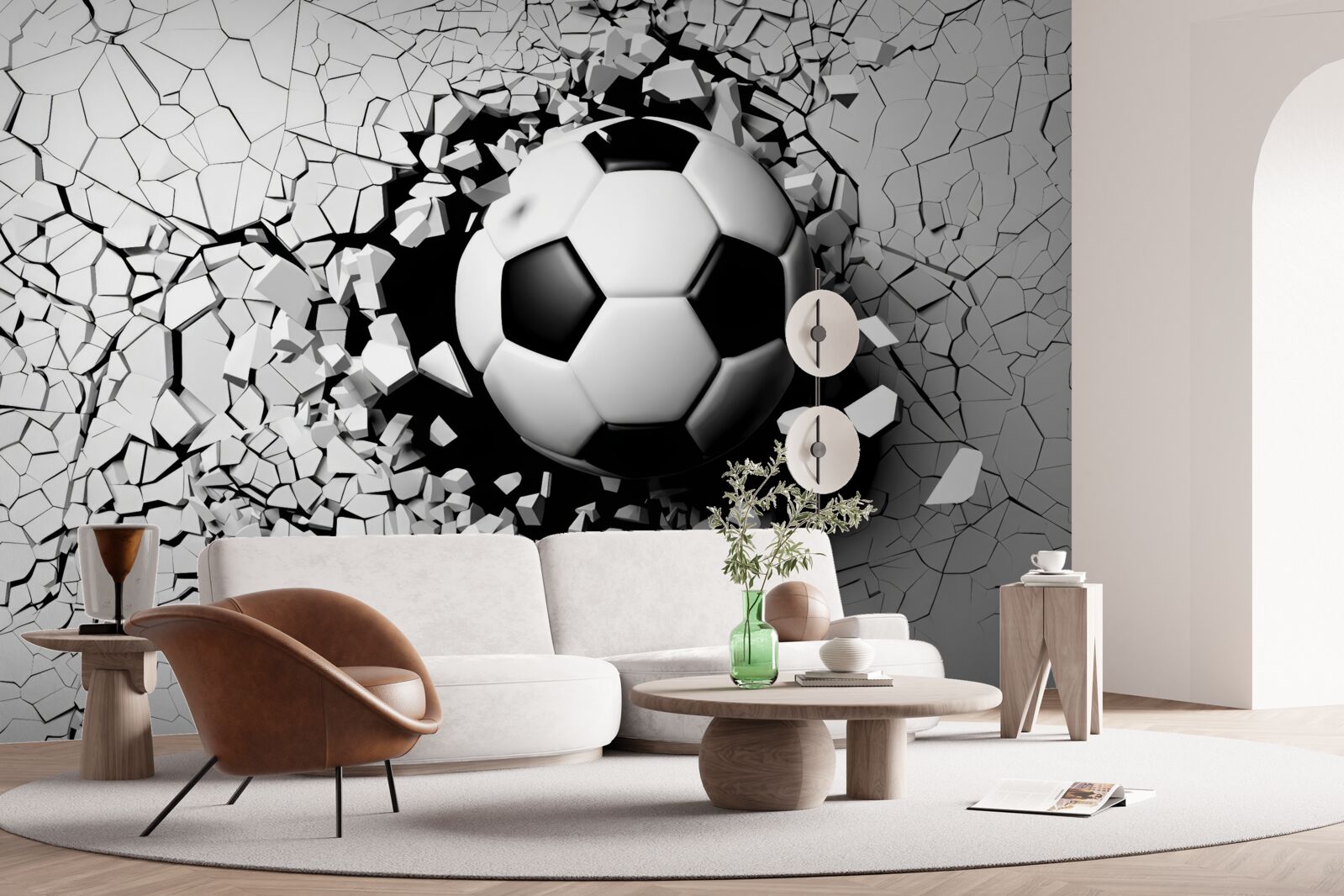 Fototapet fotbalul trece de barieră