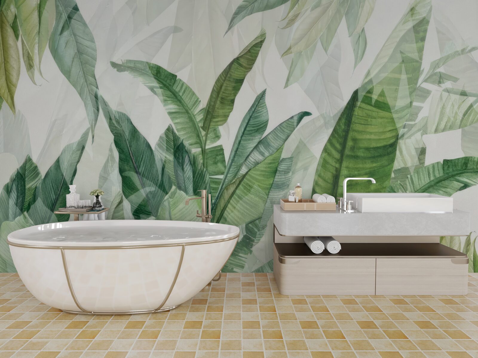 Fototapet frunze verzi tropicale