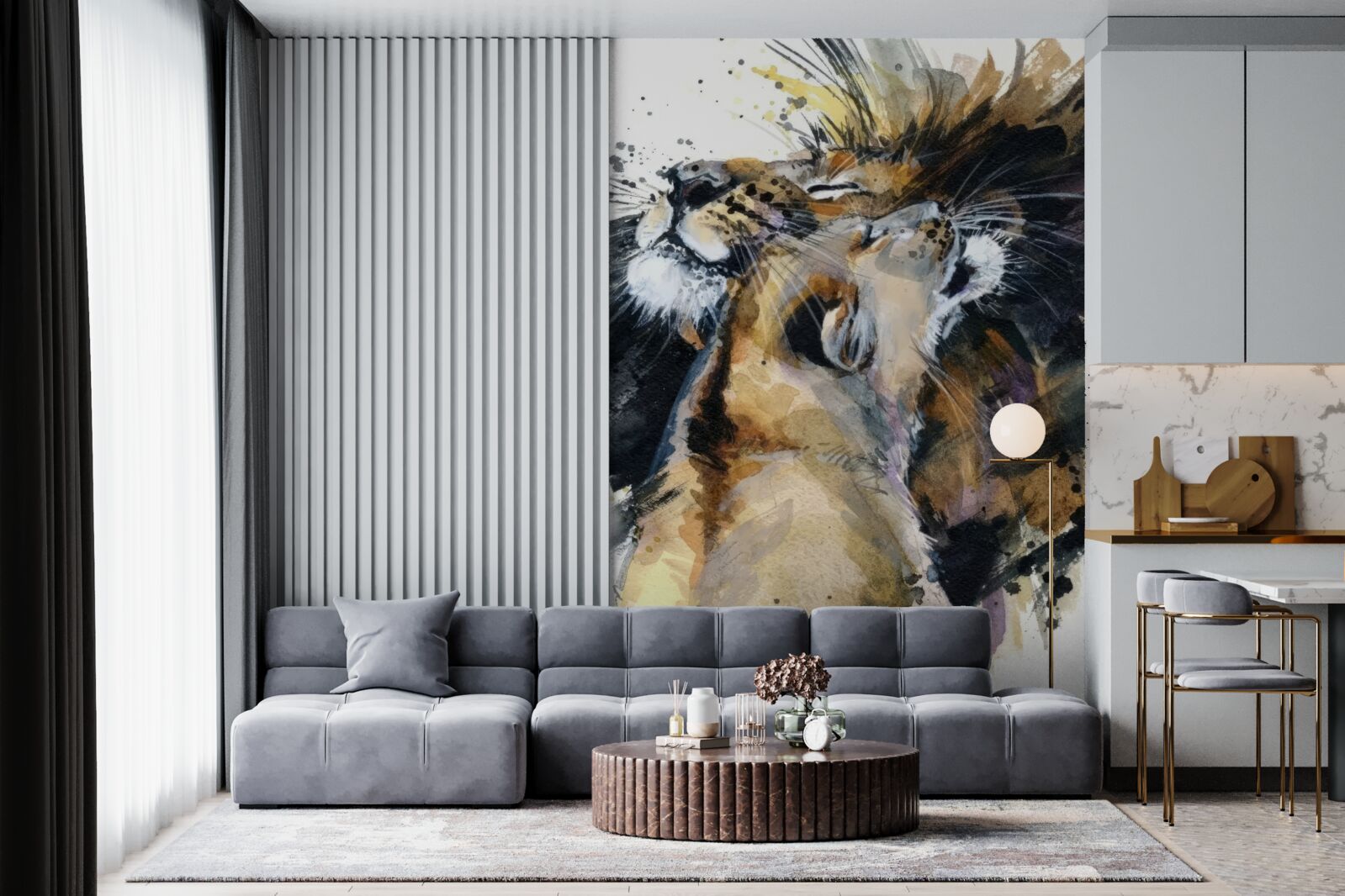 Fototapet imagini ale leului și leoaicei