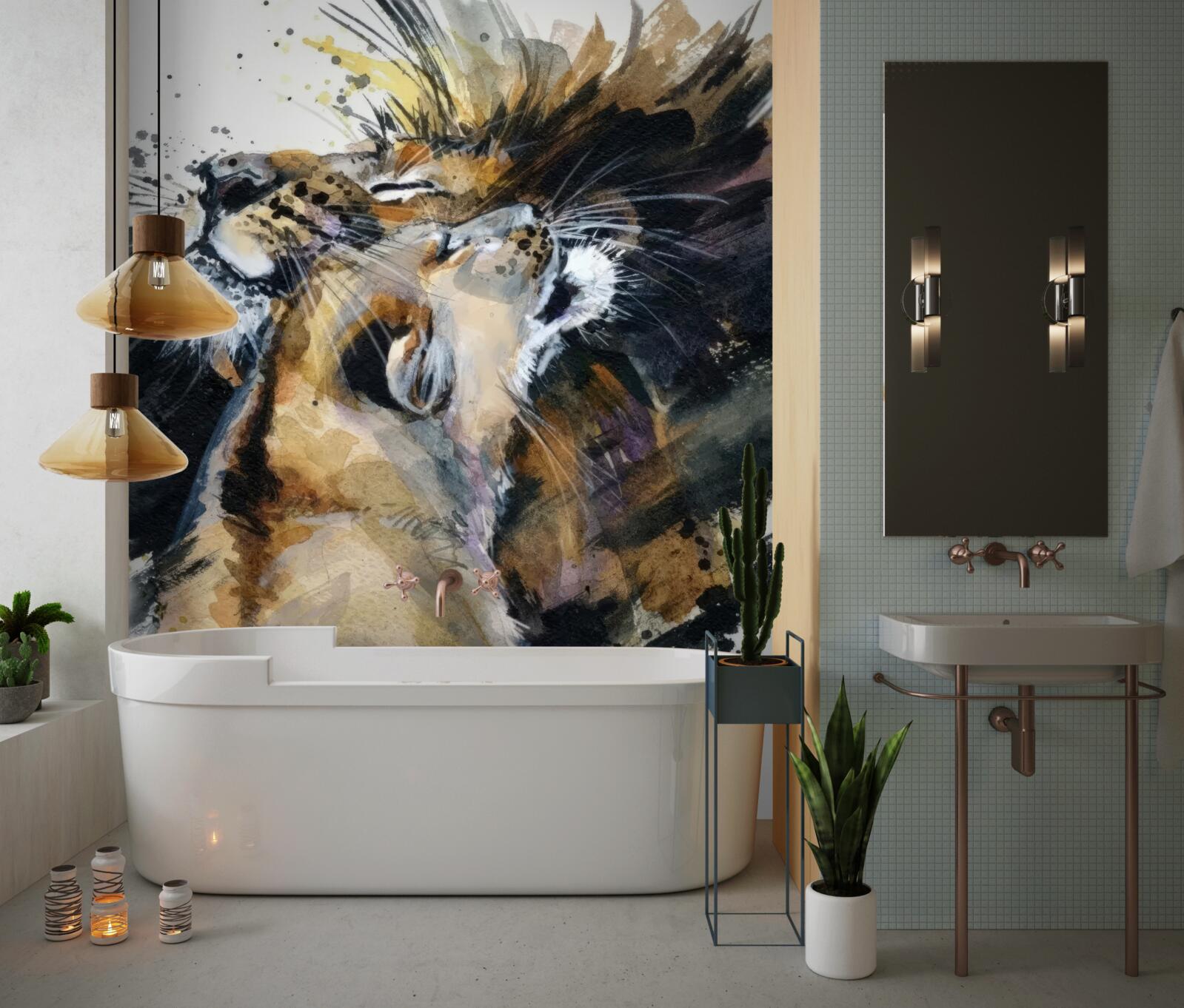 Fototapet imagini ale leului și leoaicei