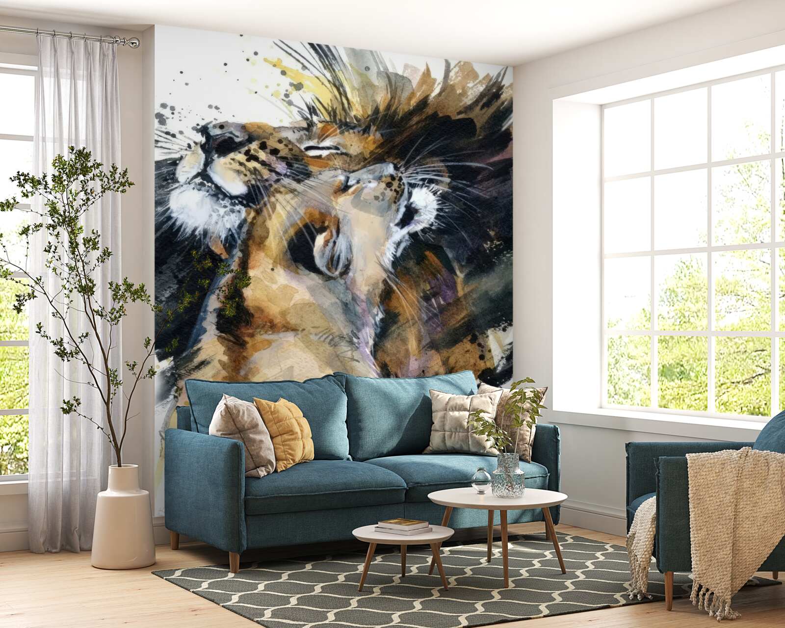 Fototapet imagini ale leului și leoaicei