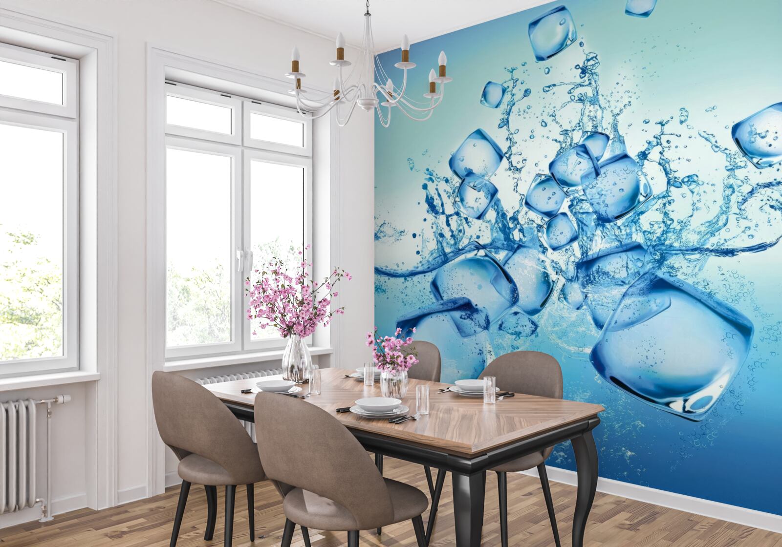 Fototapet cuburi de gheață lichidă