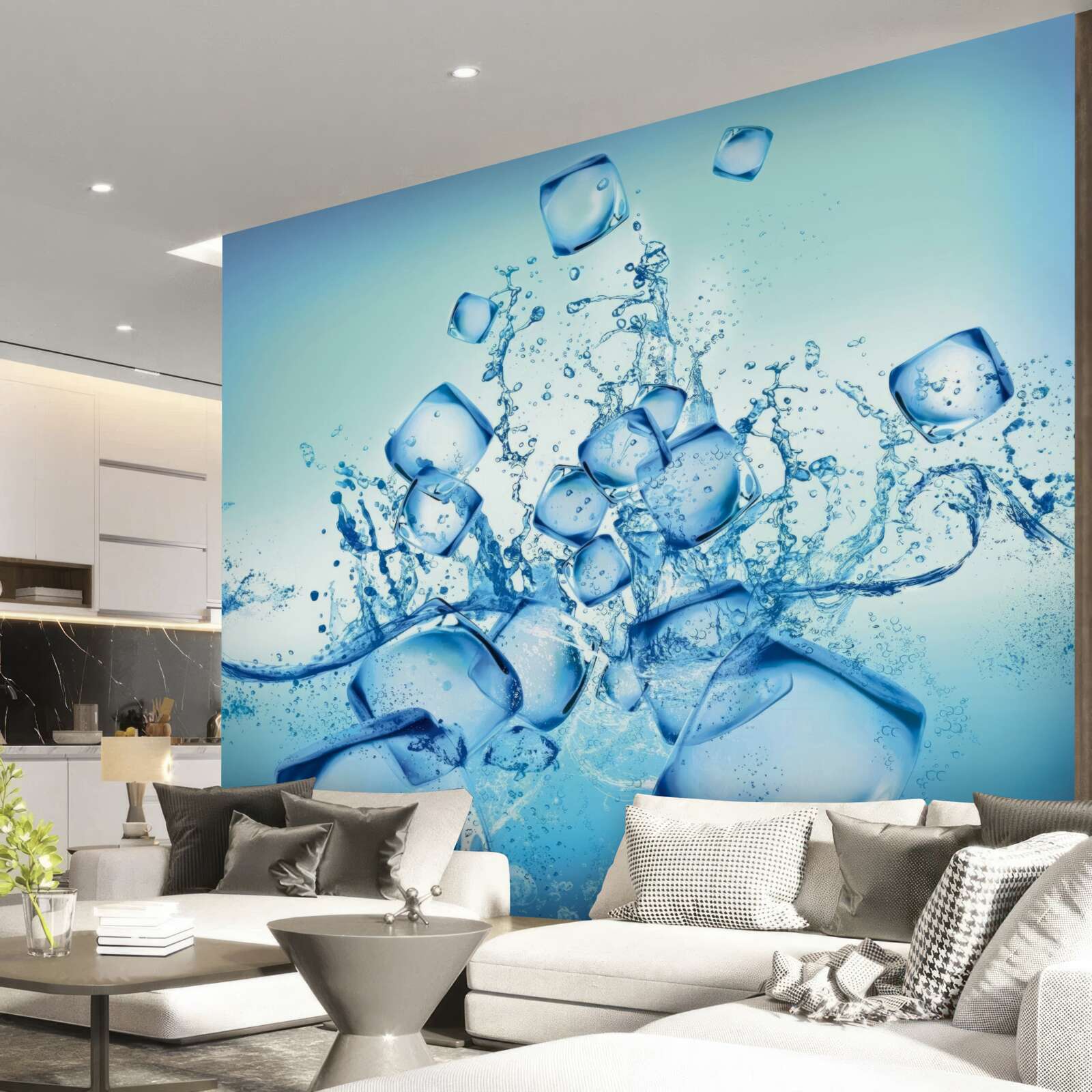 Fototapet cuburi de gheață lichidă