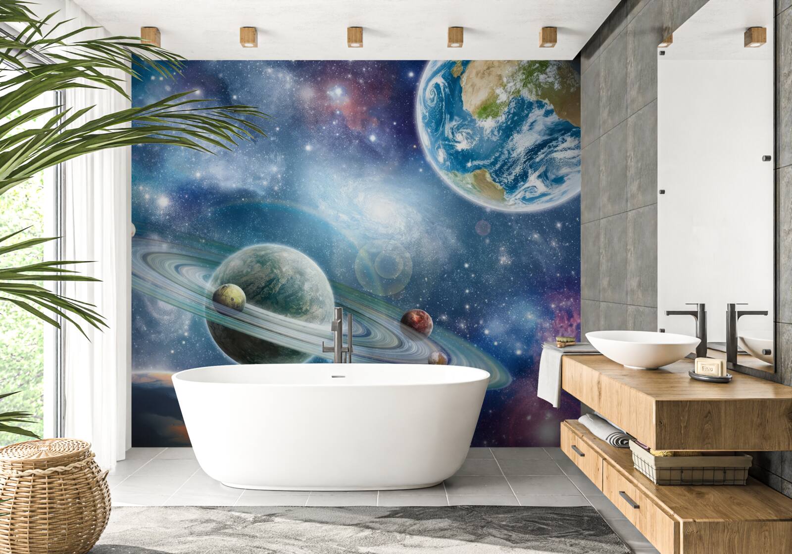 Fototapet corpuri celeste în spațiu