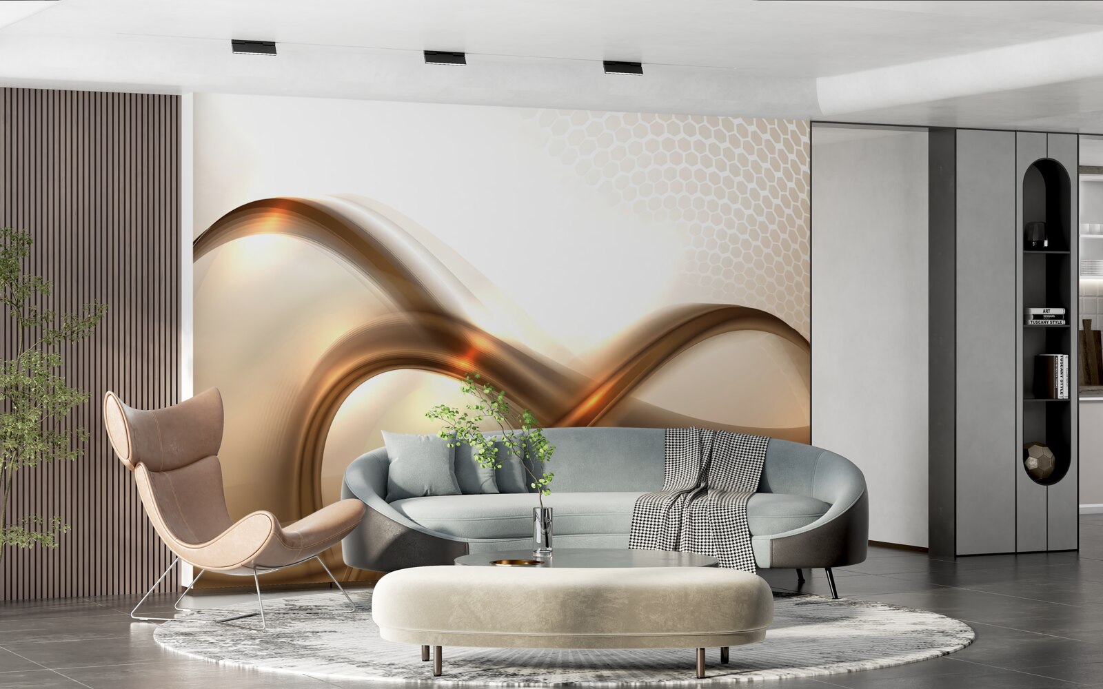 Fototapet liniile sunt curbate ca aurul