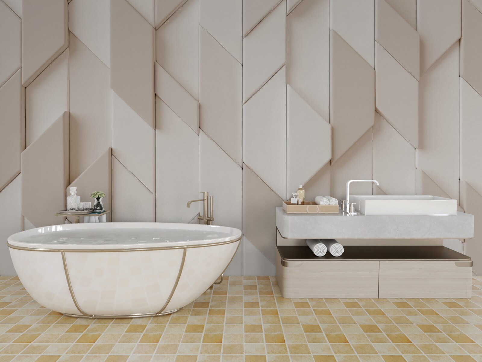 Fototapet forme tridimensionale cu patru fețe