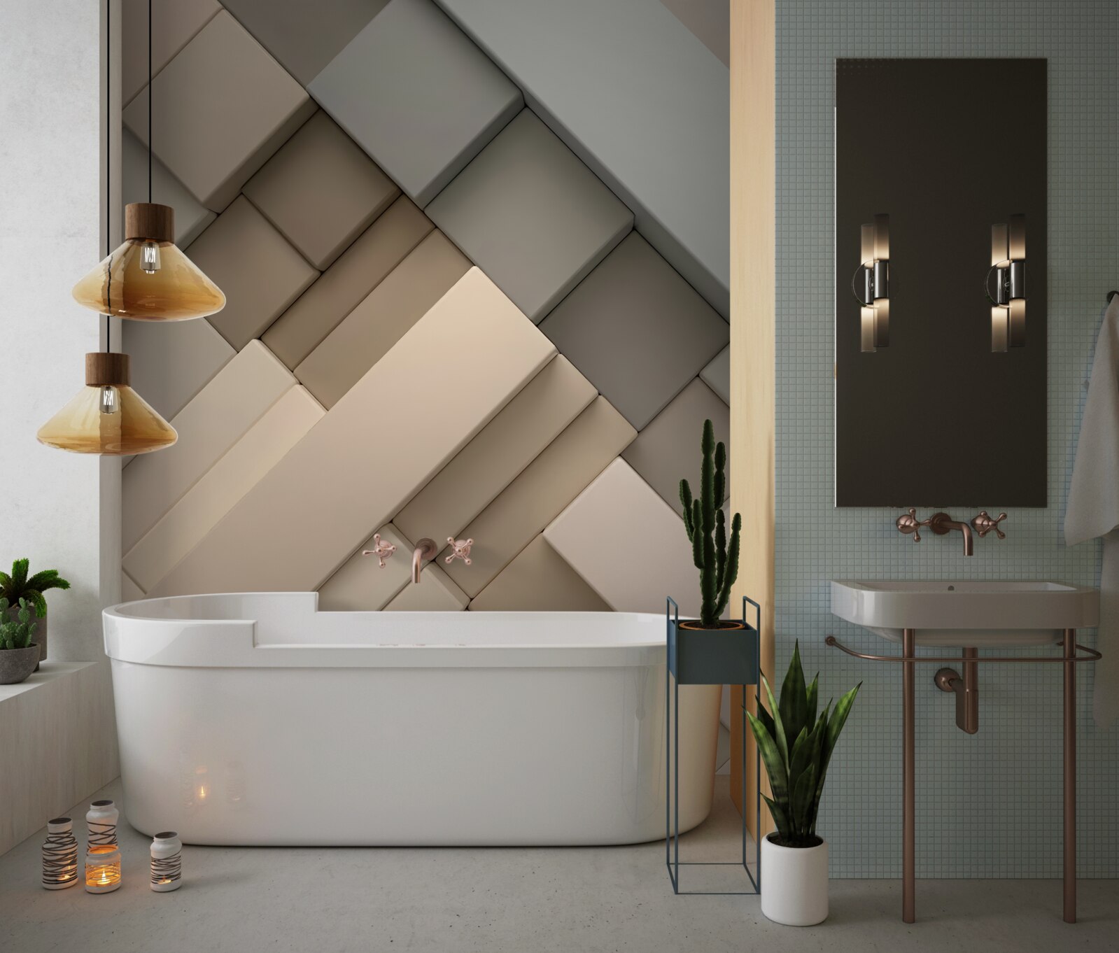 Fototapet forme geometrice ușoare cu volum