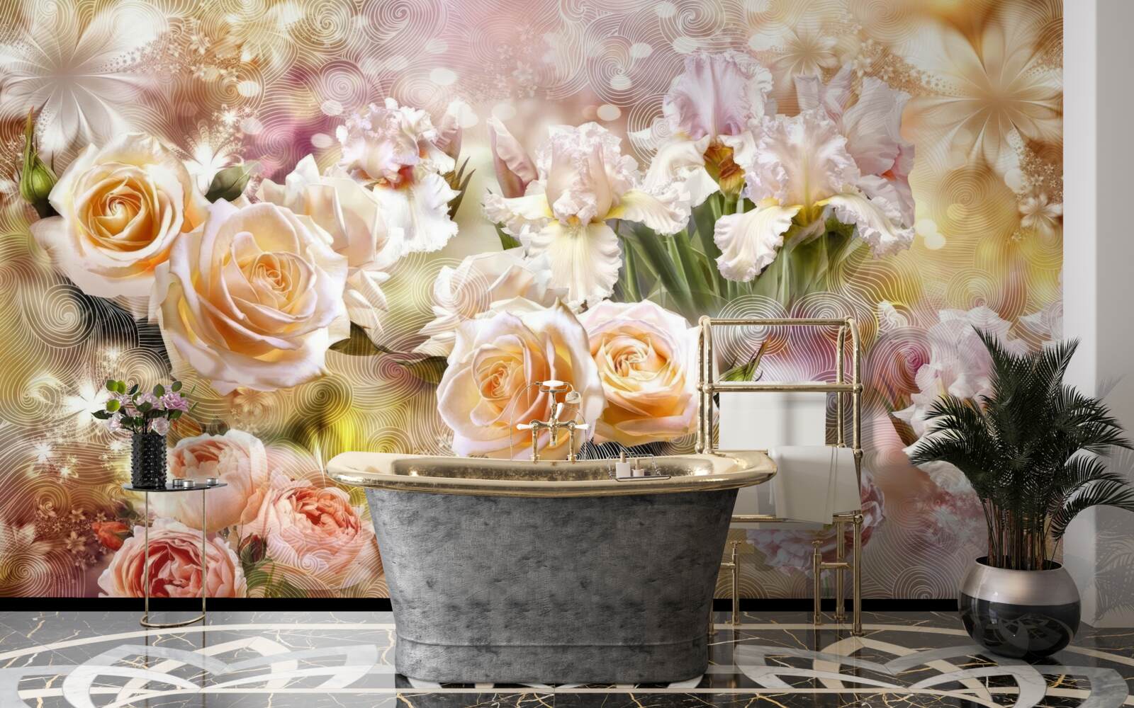 Fototapet trandafiri crem