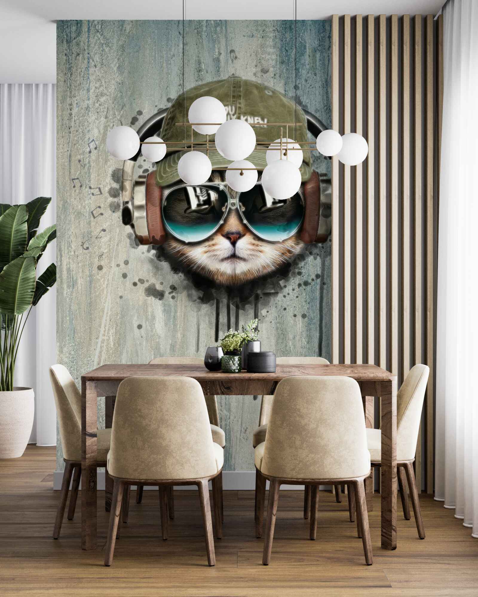 Fototapet pisică la modă