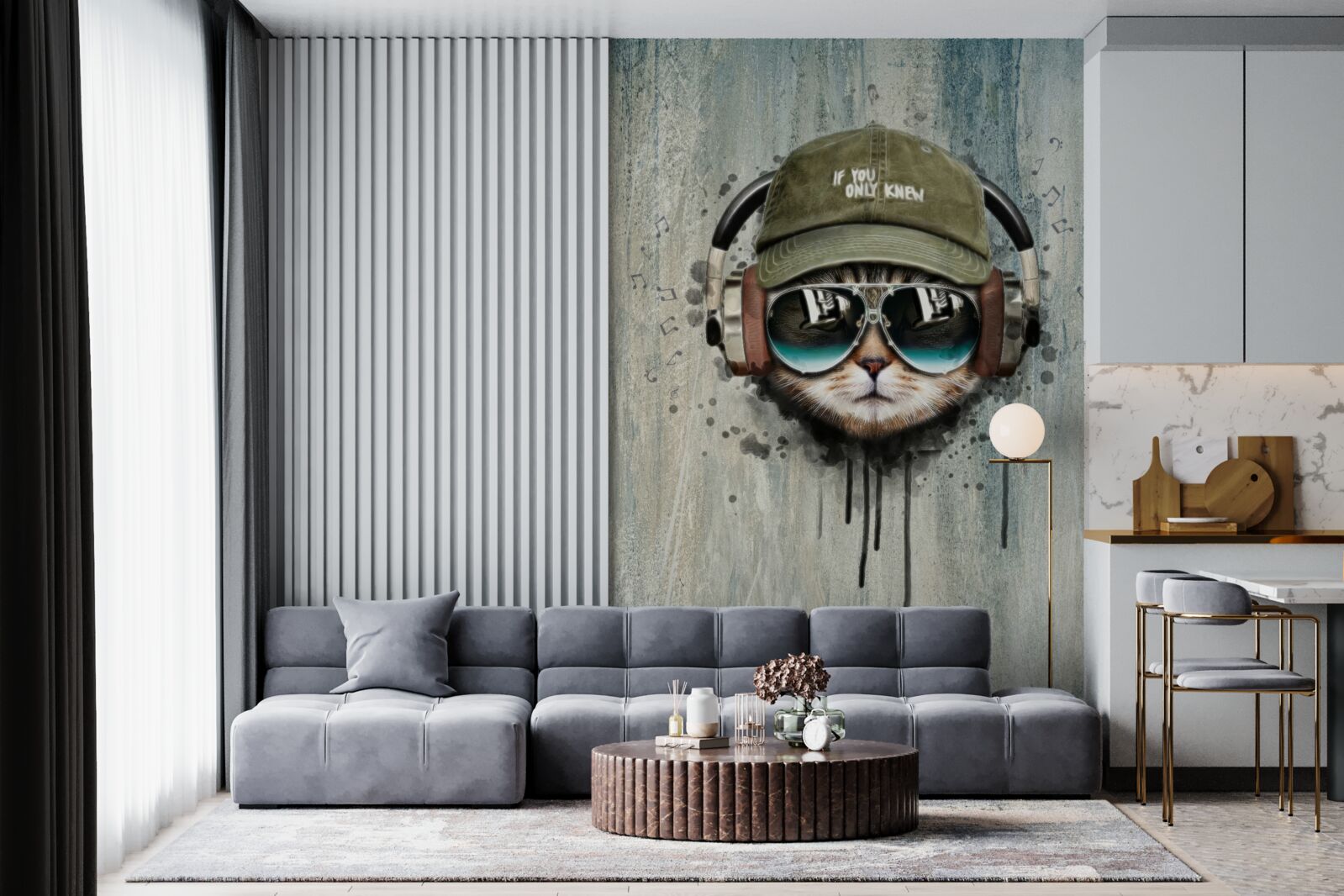 Fototapet pisică la modă