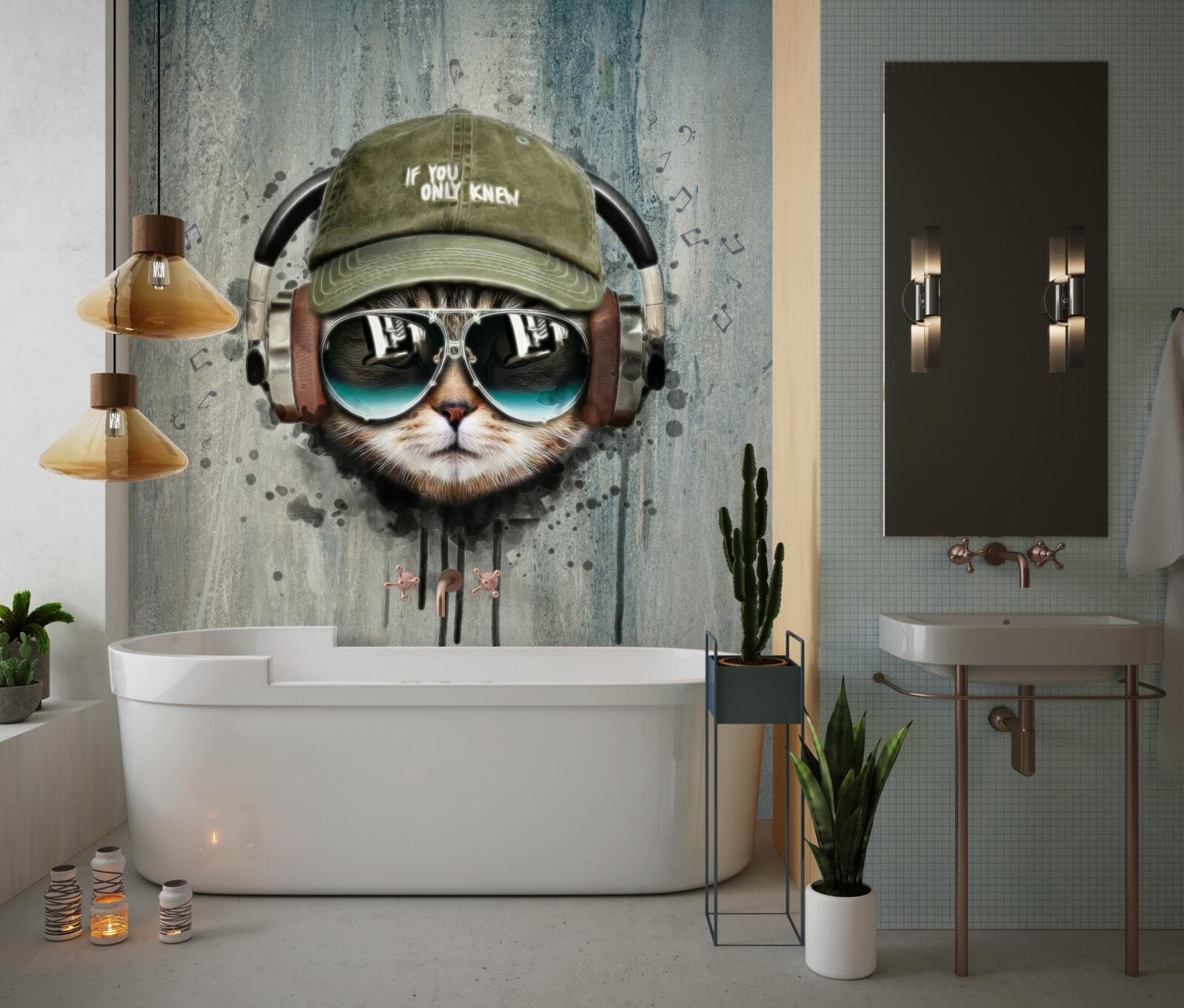 Fototapet pisică la modă