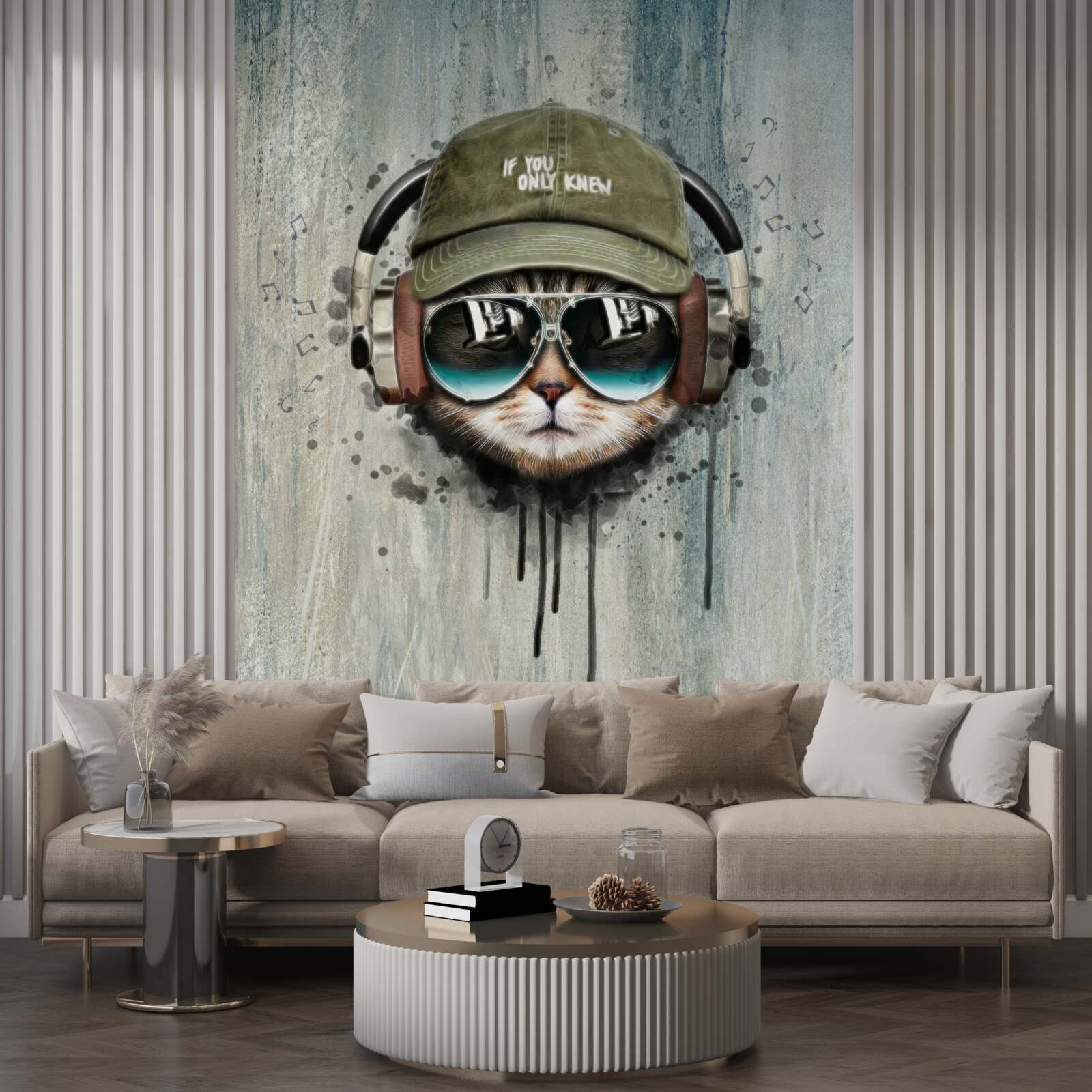 Fototapet pisică la modă