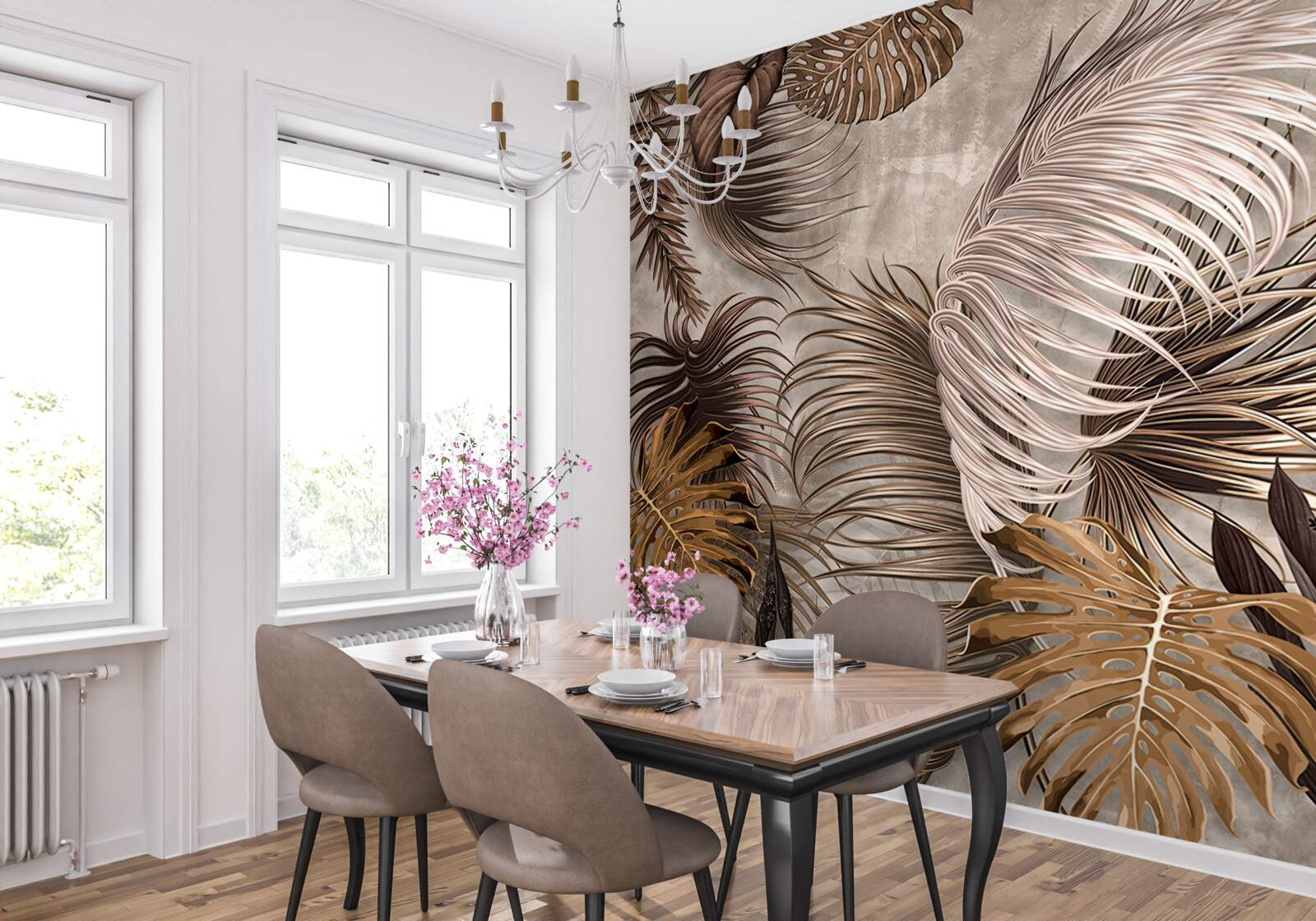 Fototapet foiță de aur mare