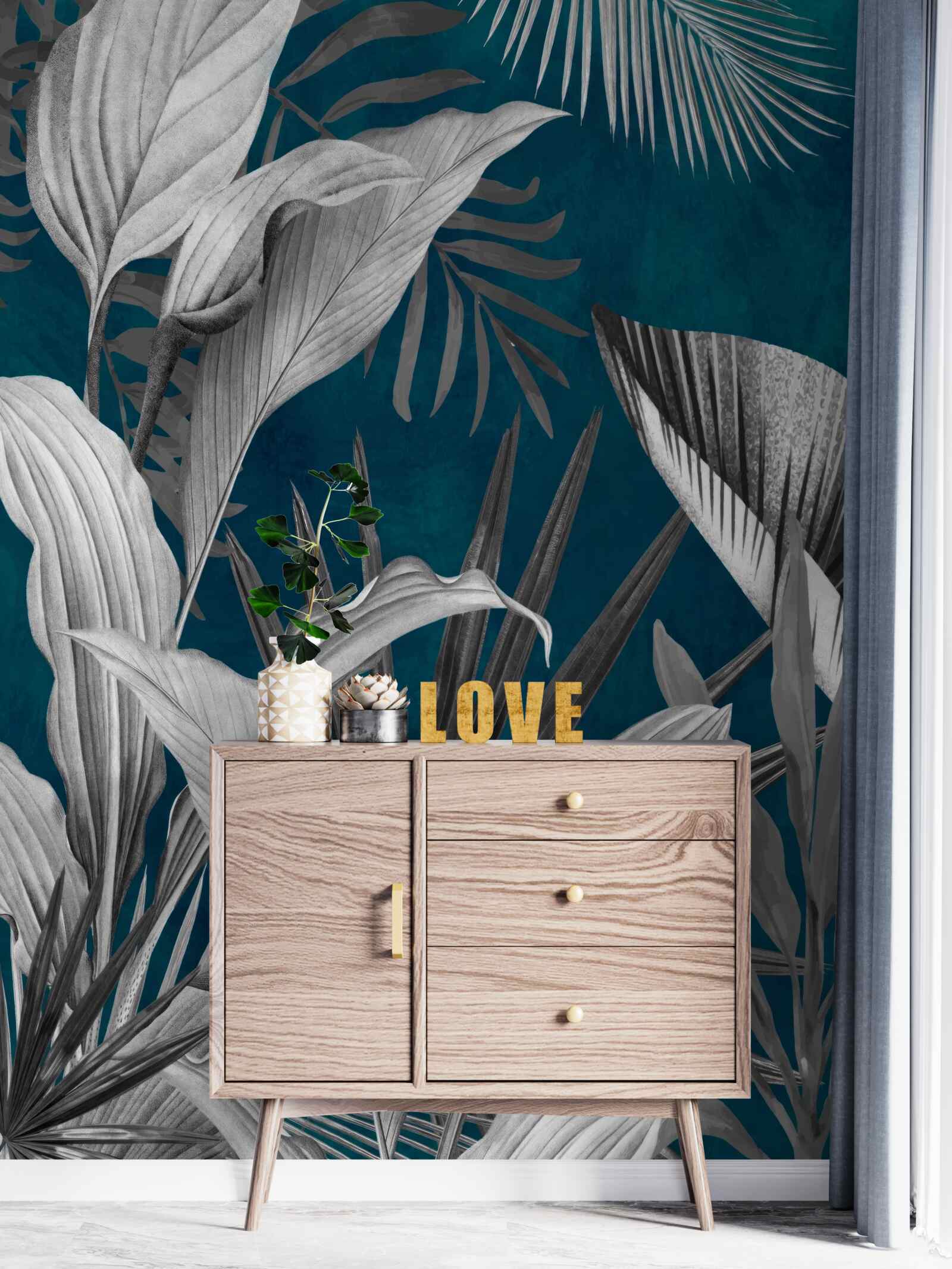 Fototapet fundal de diferite frunze luminoase