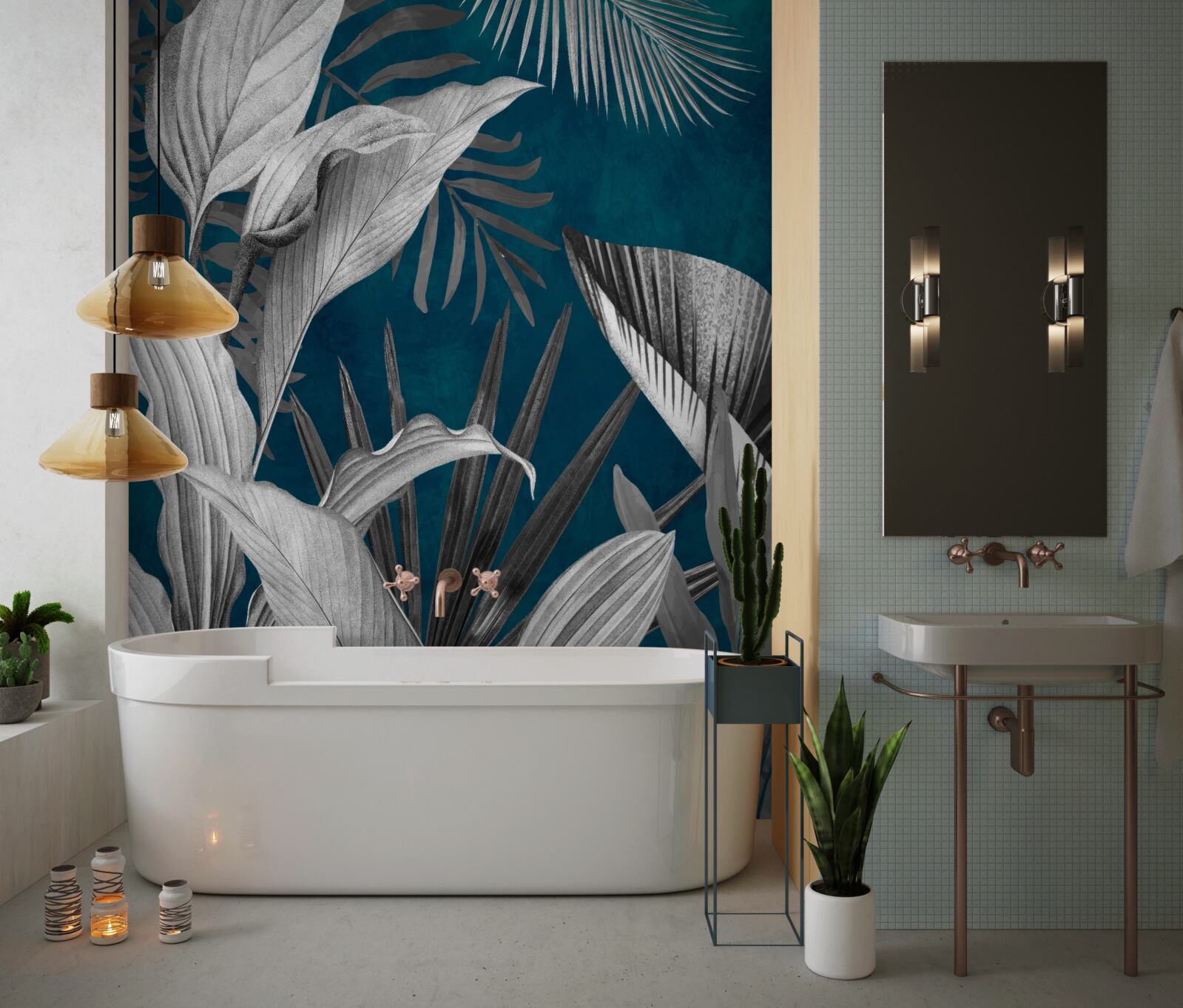 Fototapet fundal de diferite frunze luminoase