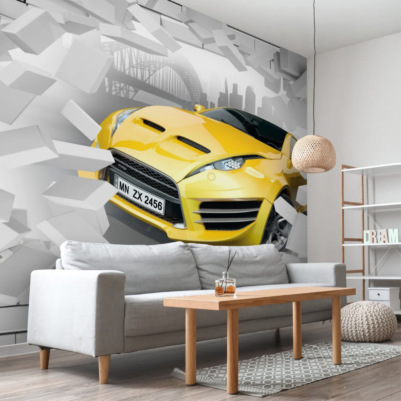 Fototapet Mașină sport galbenă