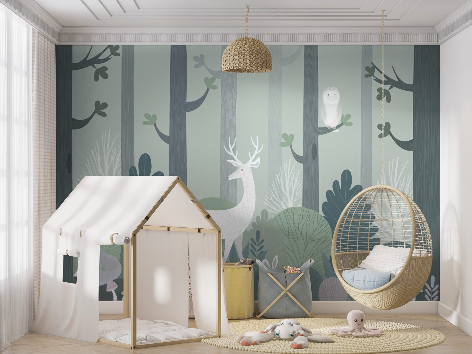 Fototapet animale în scrub întuneric