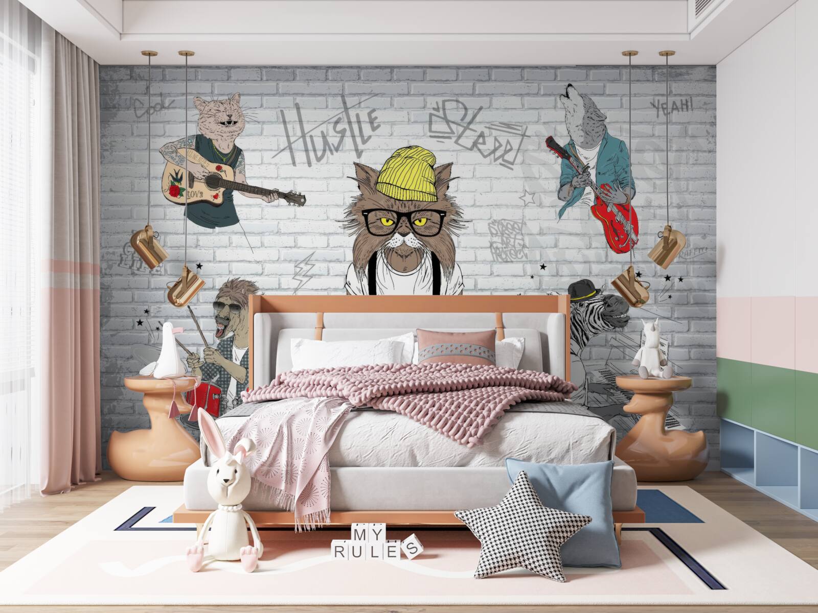 Fototapet animale reprezentate ca muzicieni