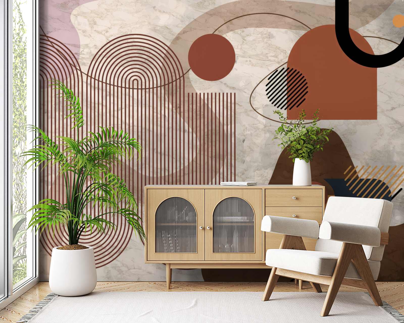 Fototapet culori închise într-un stil abstract