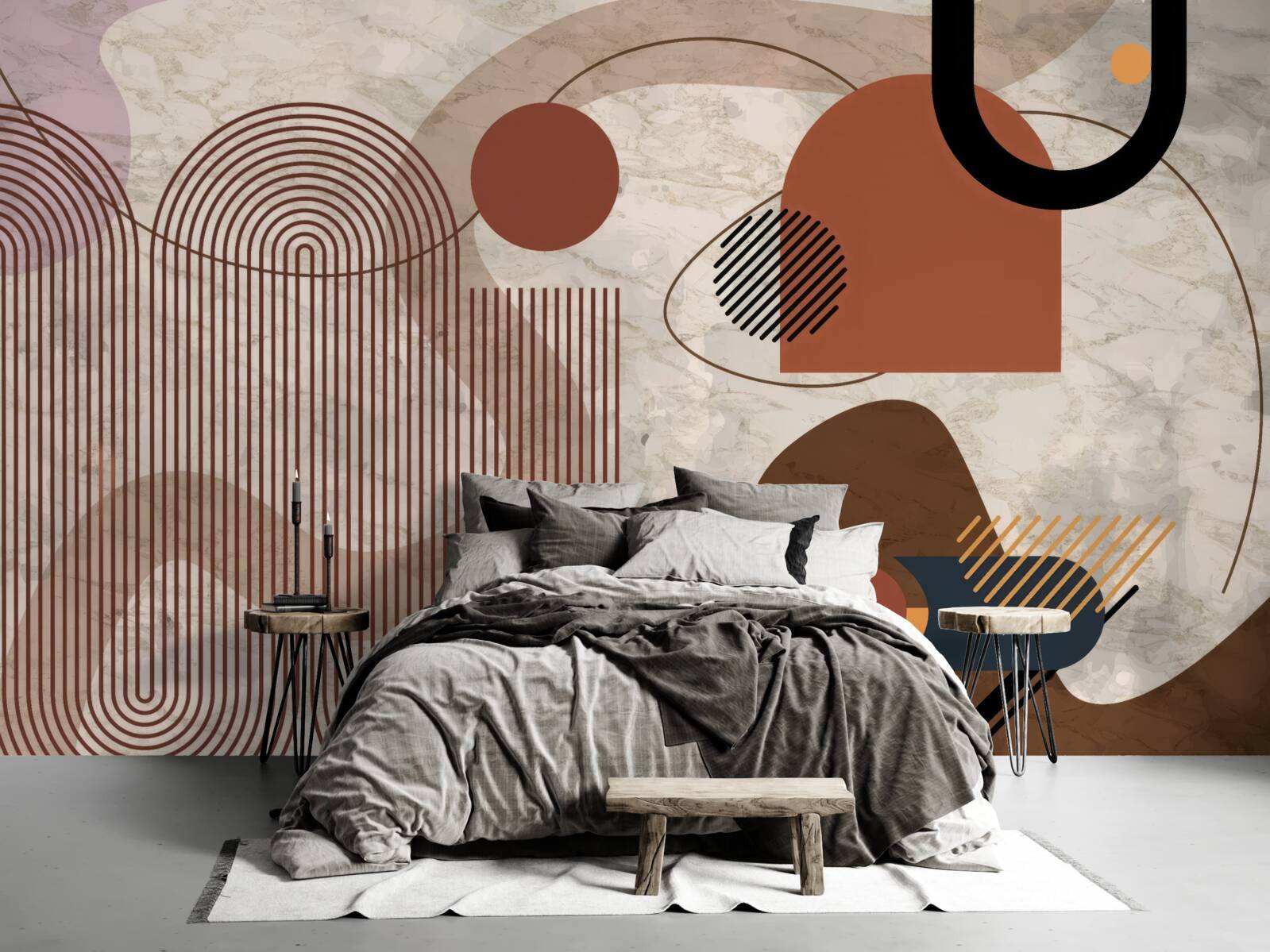 Fototapet culori închise într-un stil abstract