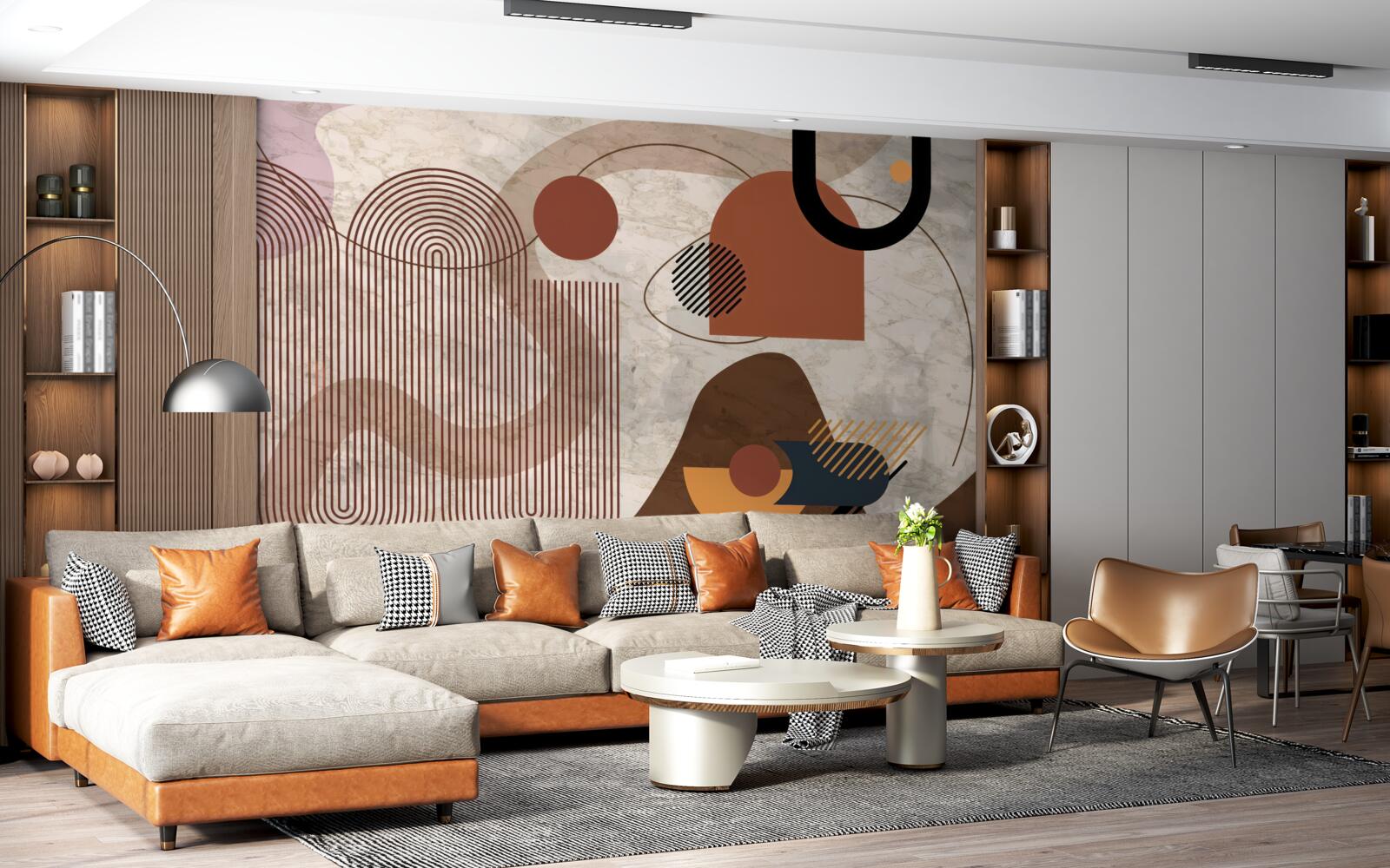 Fototapet culori închise într-un stil abstract